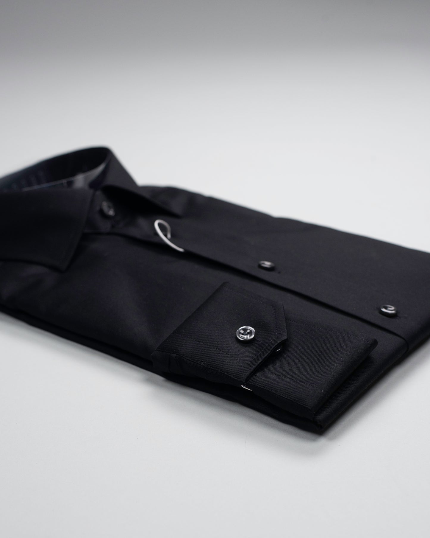 eton cont black woven dress shirt