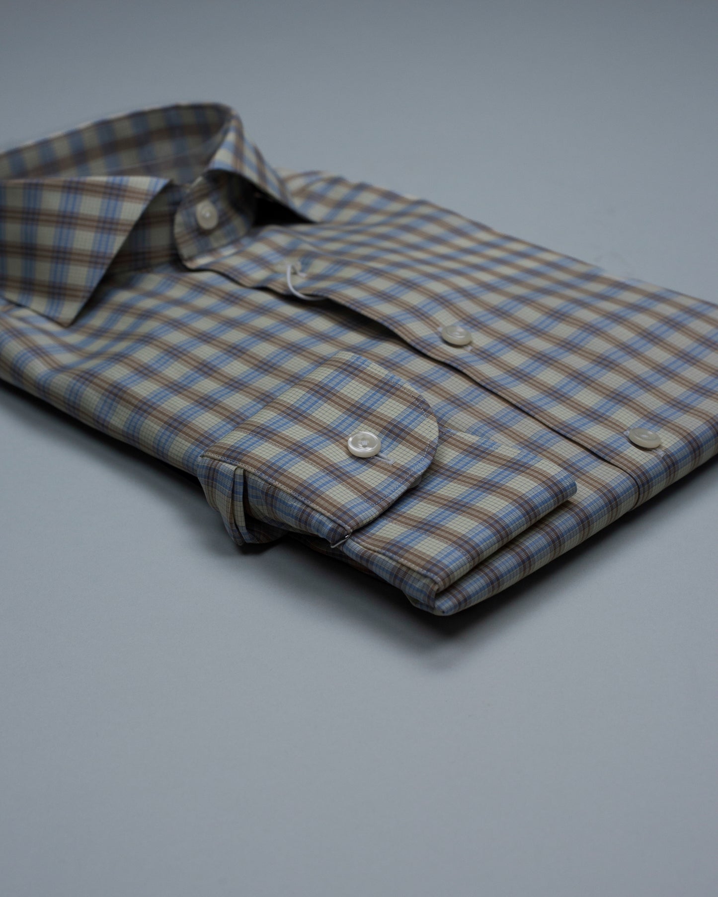 eton tan plaid shirt