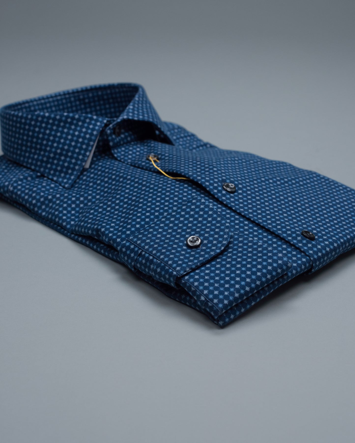 eton navy geo stretch shirt