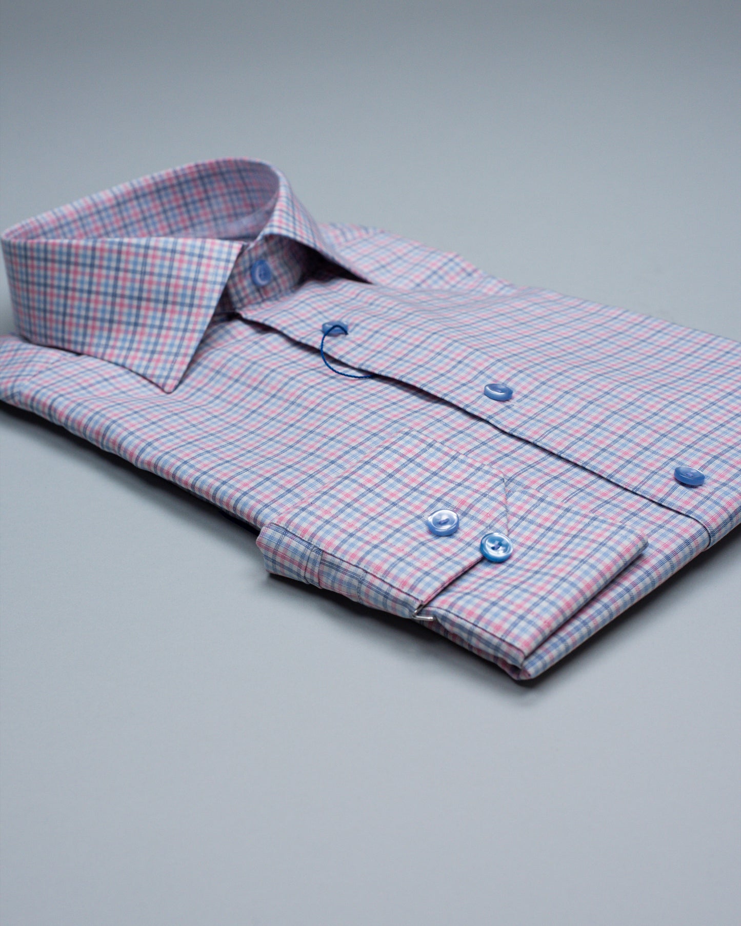 eton brown and navy minicheck shirt
