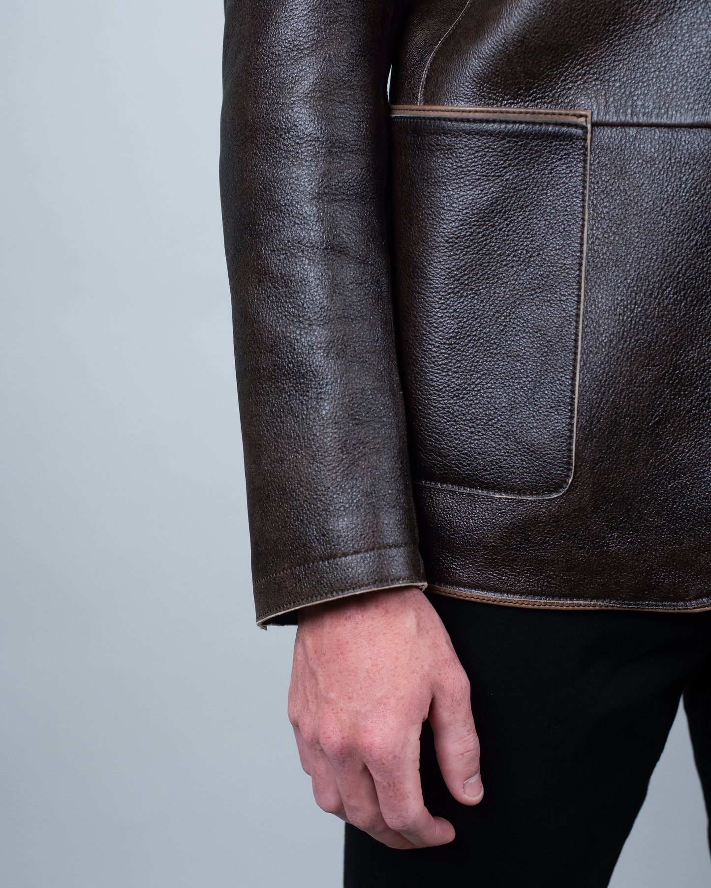 khakis brand brown leather jacket