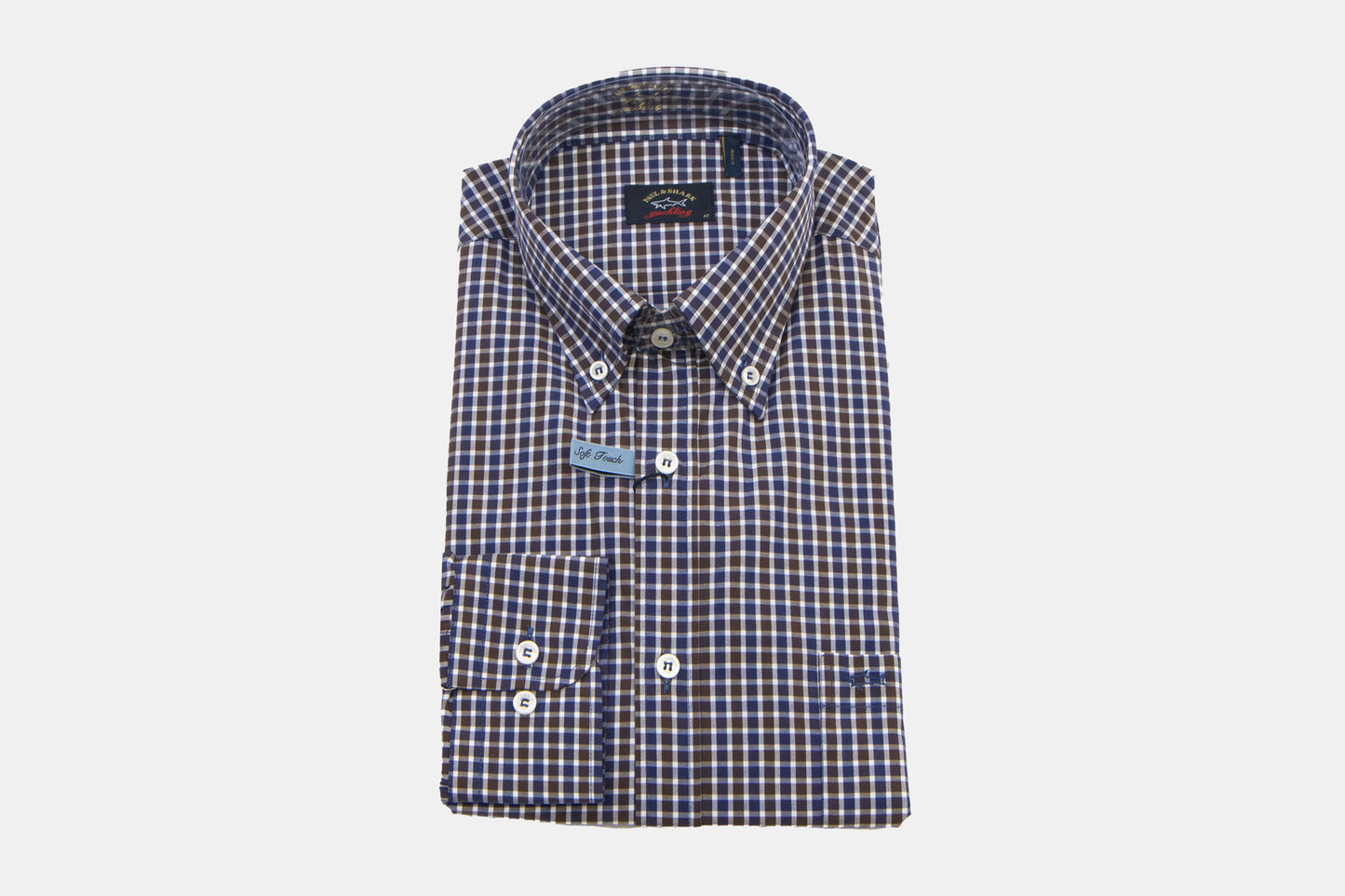 khakis of Carmel - modern fit brown & violet check shirt