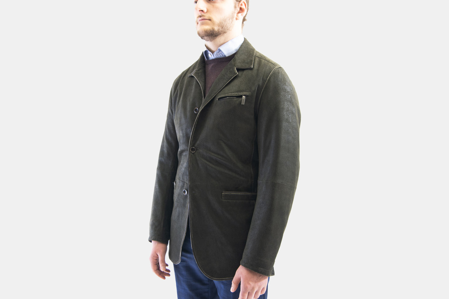 Khaki's of Carmel - Gimo's Olive Double Dyed Leather Jacket