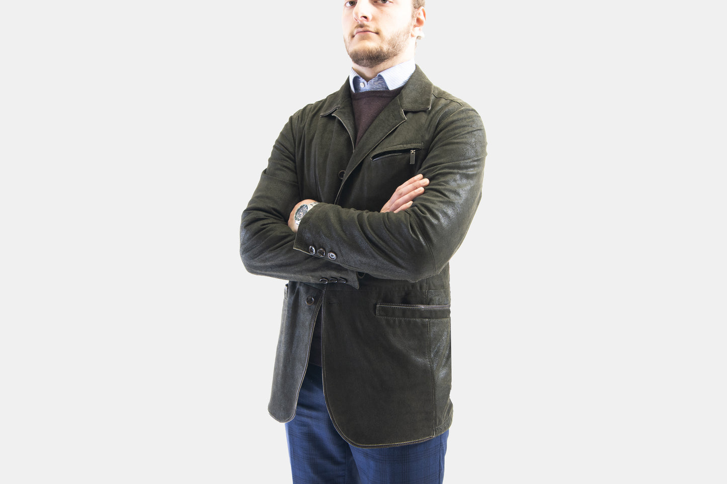 Khaki's of Carmel - Gimo's Olive Double Dyed Leather Jacket