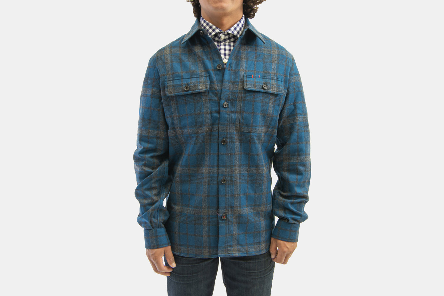 khakis of Carmel - grey plaid overshirt