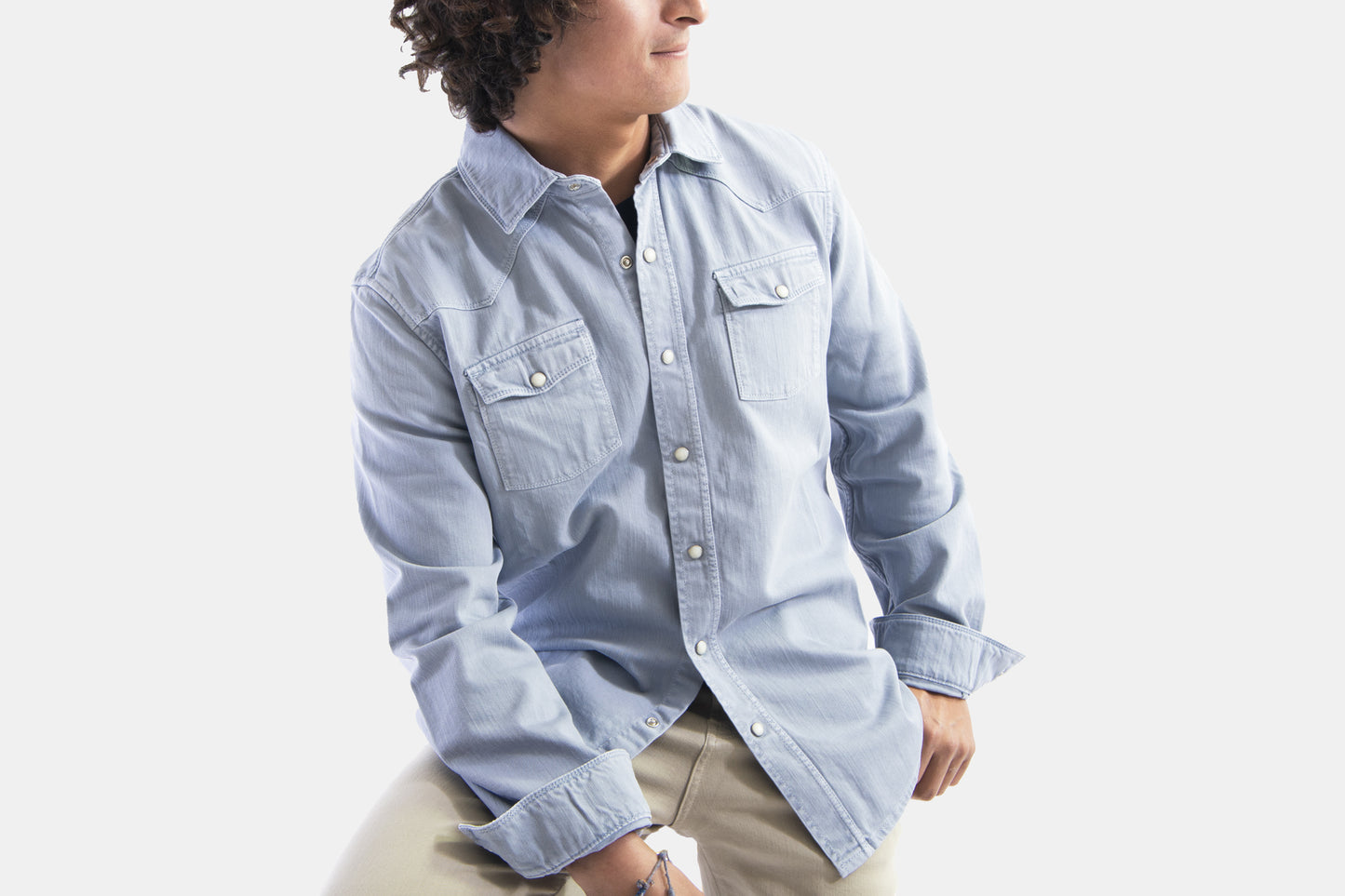 khakis of Carmel - shirt jacket in light charcoal denim