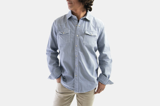 khakis of Carmel - shirt jacket in light charcoal denim
