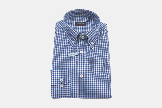 khakis of Carmel - blue check shirt