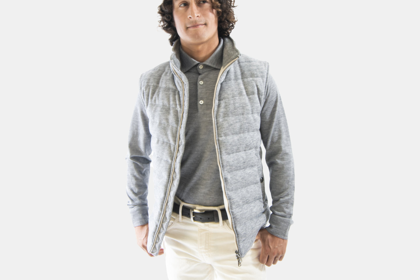 khakis of Carmel - grey quilted vest