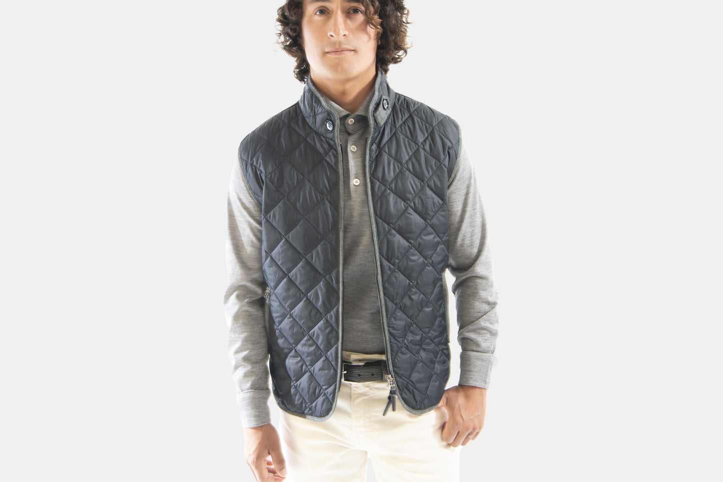 khakis of Carmel - dark blue quilted vest