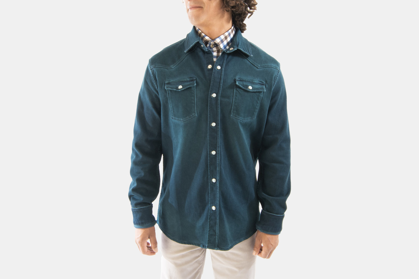 khakis of Carmel - green overshirt