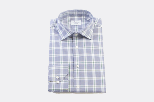 khakis of Carmel - white shirt with blue tartan pattern