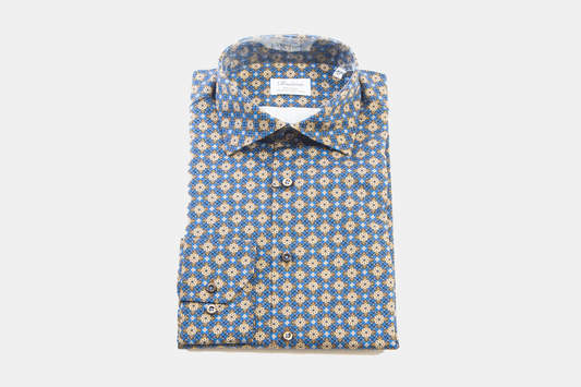 khakis of Carmel - blue shirt with floral pattern