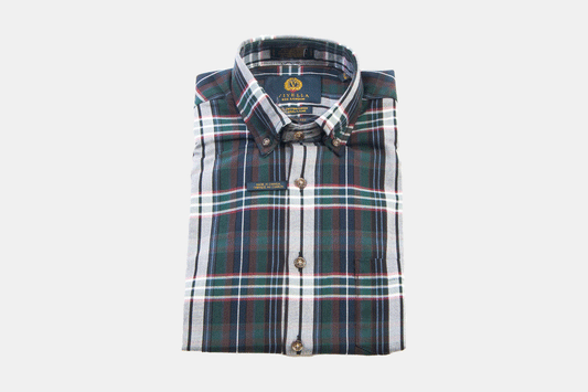 khakis of Carmel - green shirt with plaid pattern