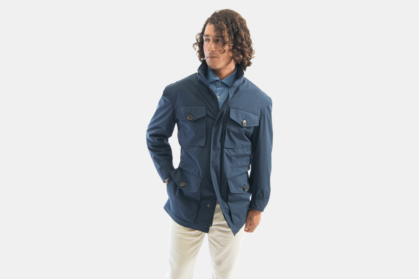 khakis of Carmel - navy coat jacket