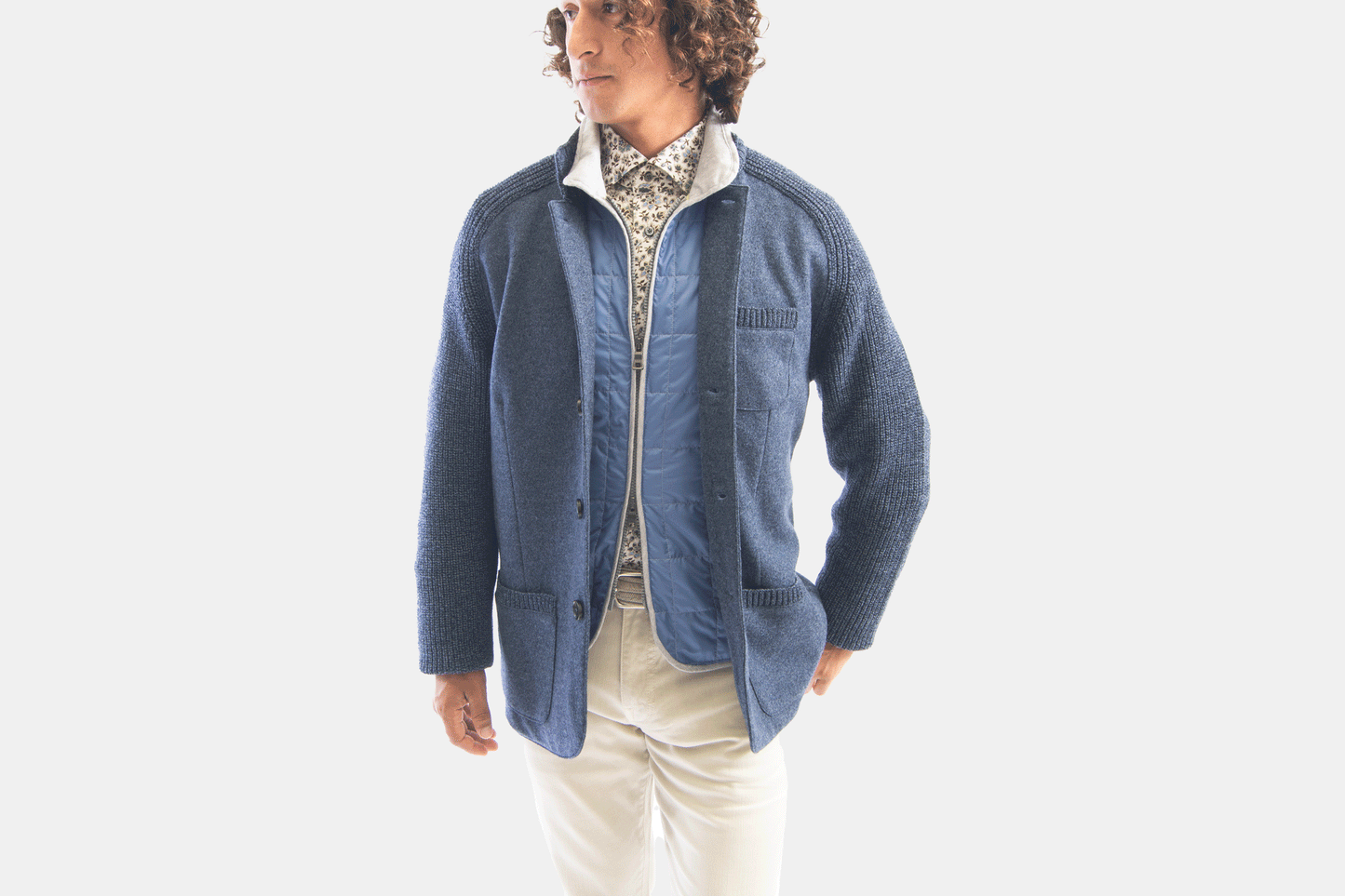 khakis of Carmel - navy knitted swacket