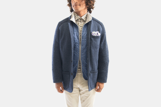 khakis of Carmel - navy knitted swacket