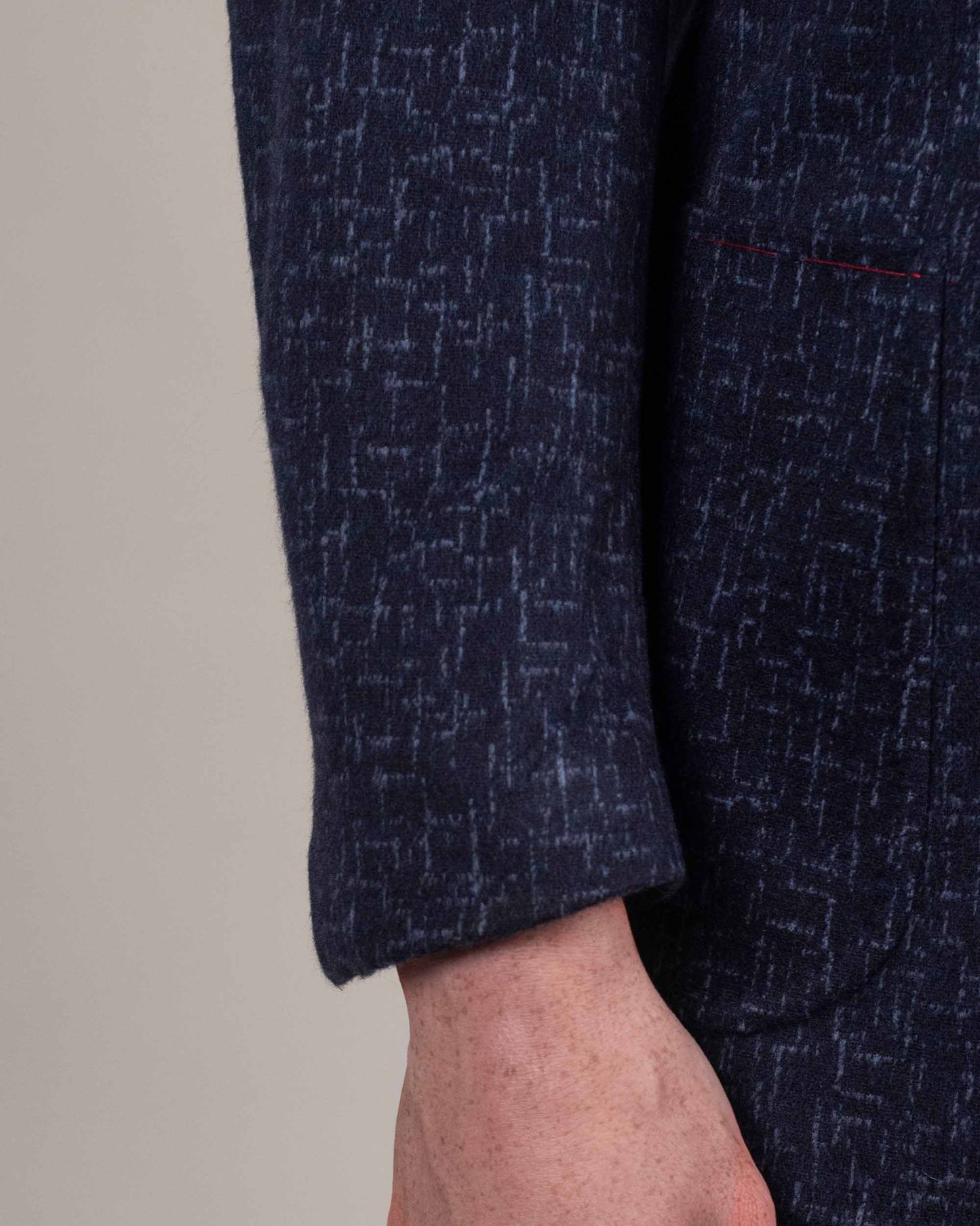 isaia dk blue fleck jersey sport coat