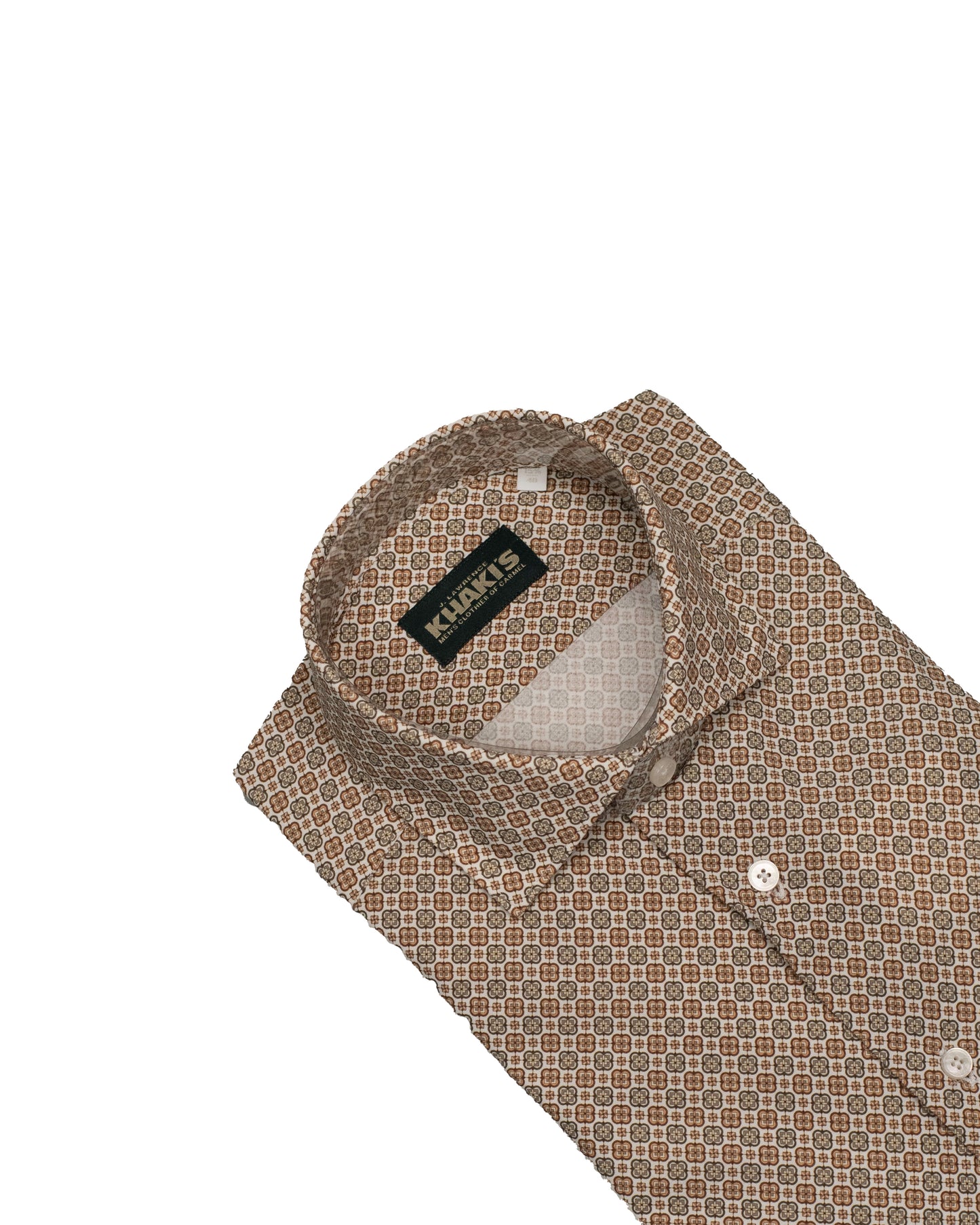 khakis brand tan jersey print shirt