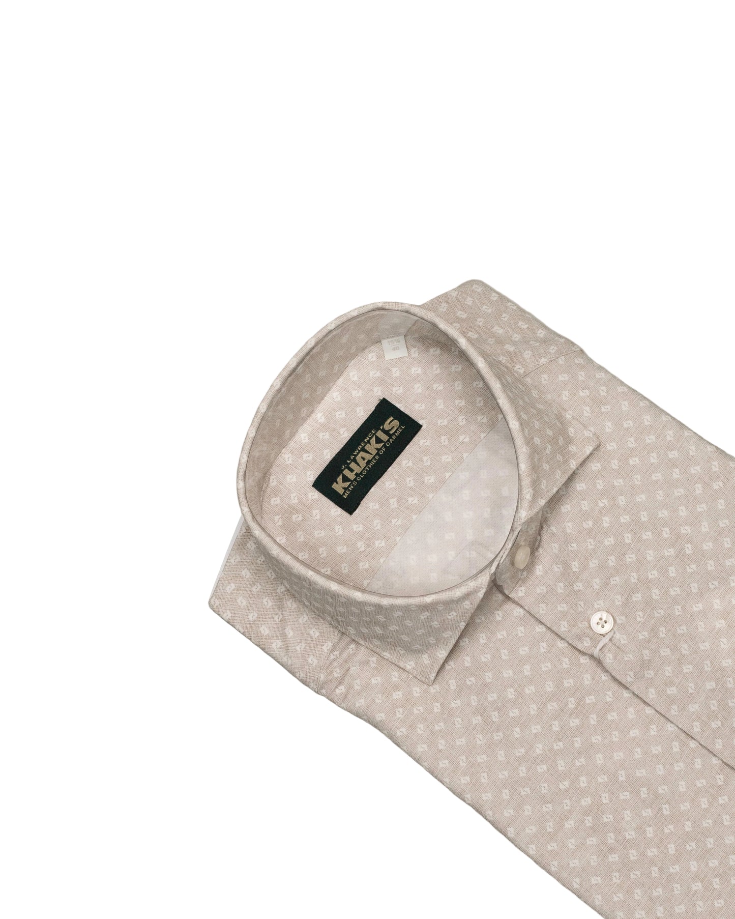 khakis brand beige tech print shirt