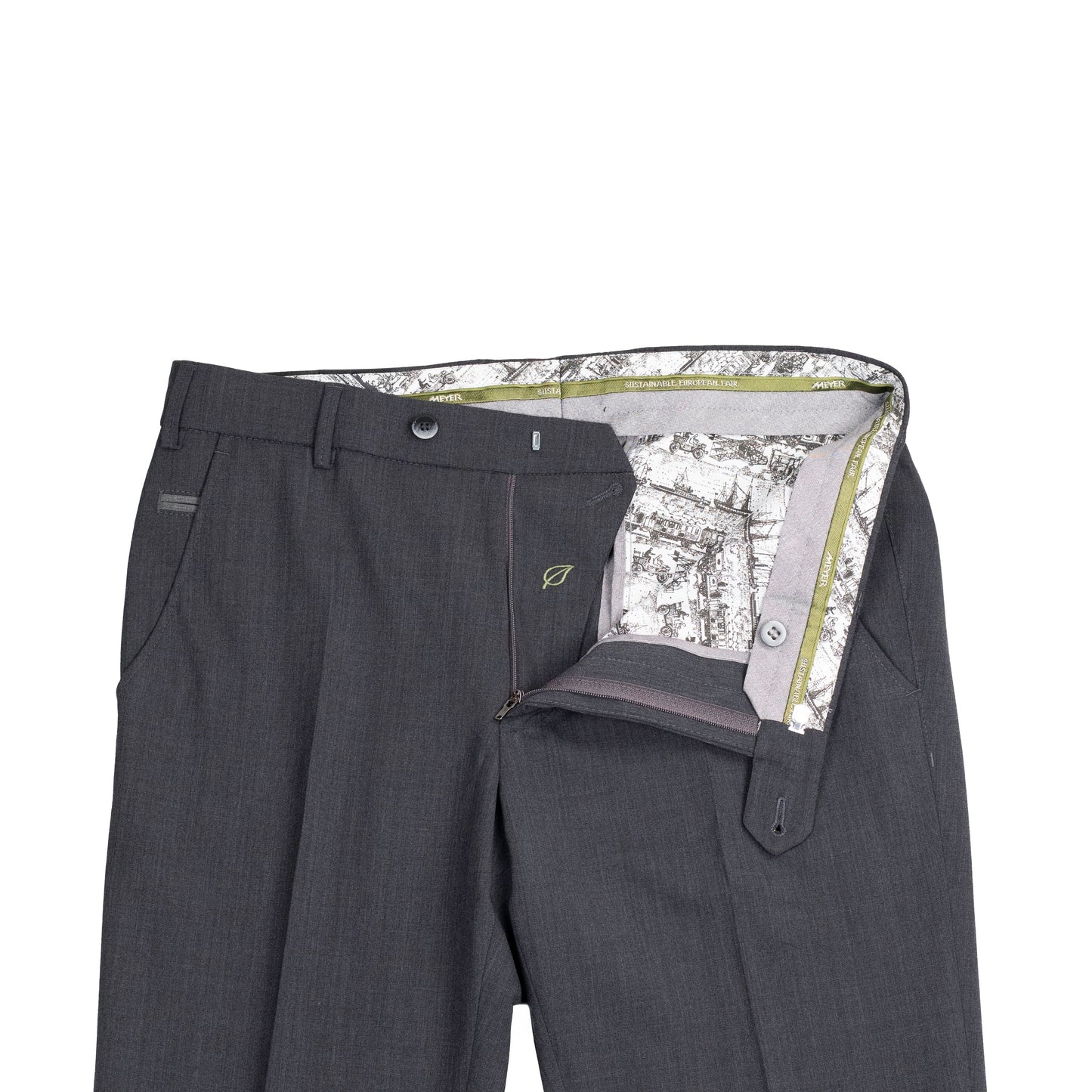 meyer dk grey travel wool pant