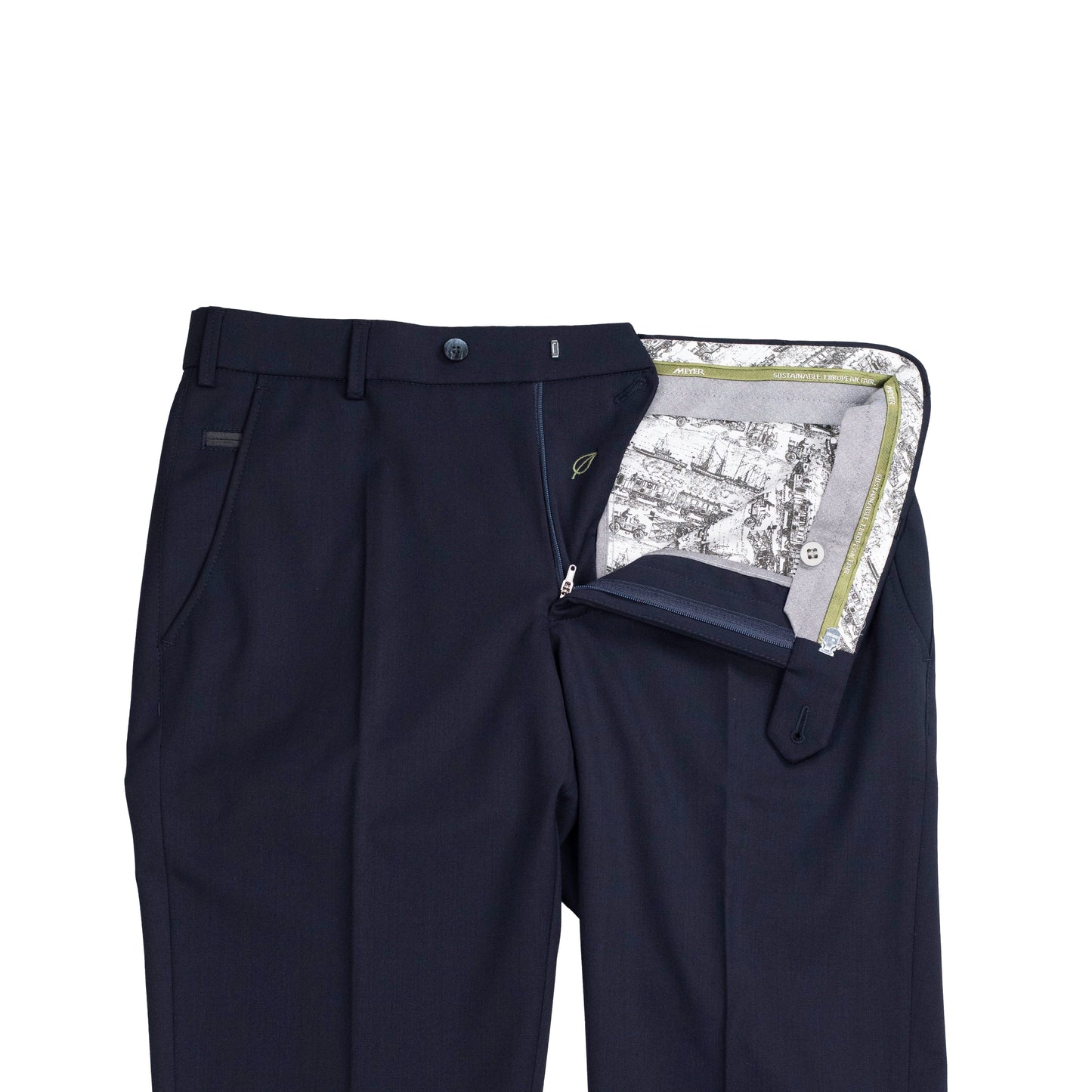 meyer dk navy travel wool pant
