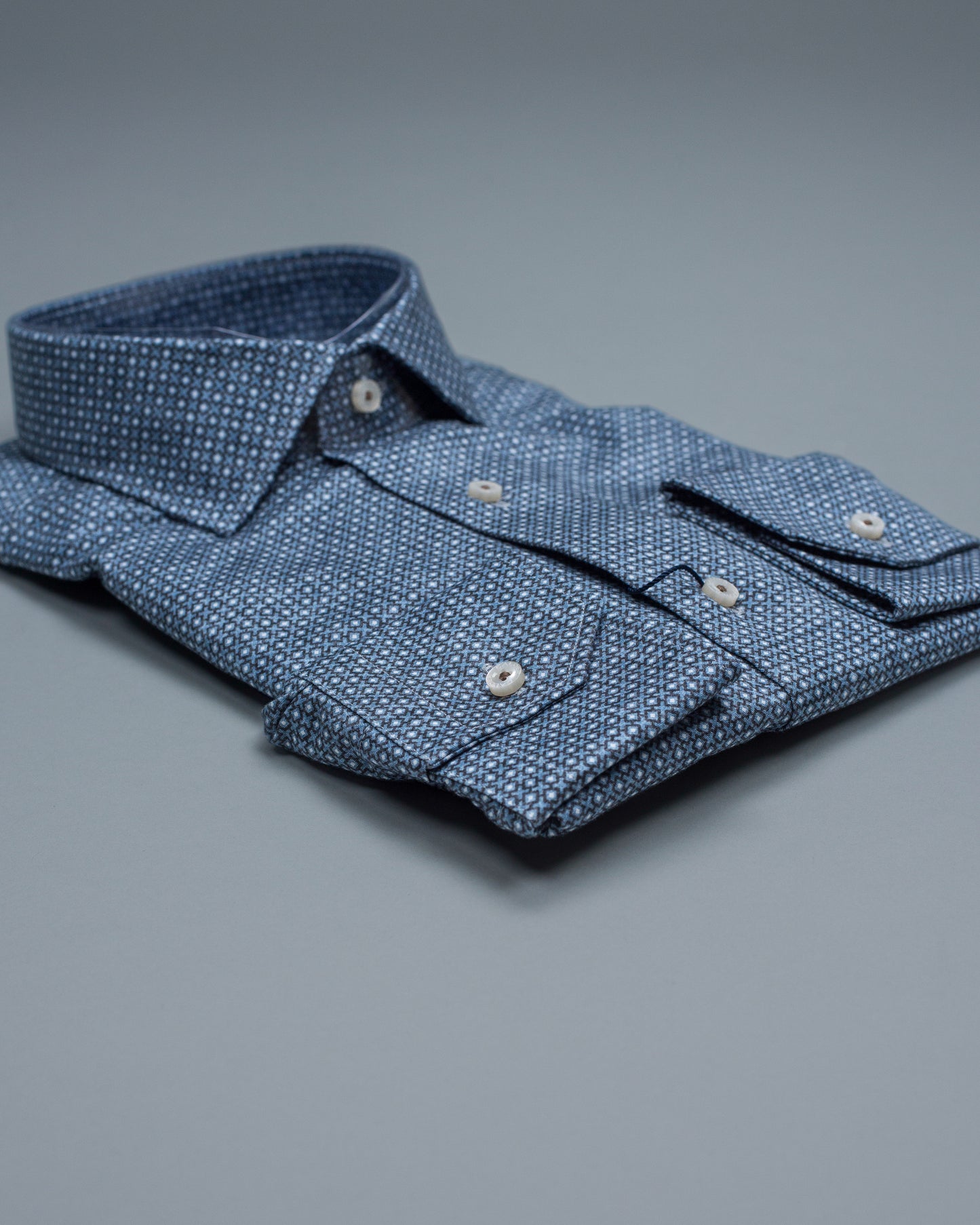 calder navy print shirt