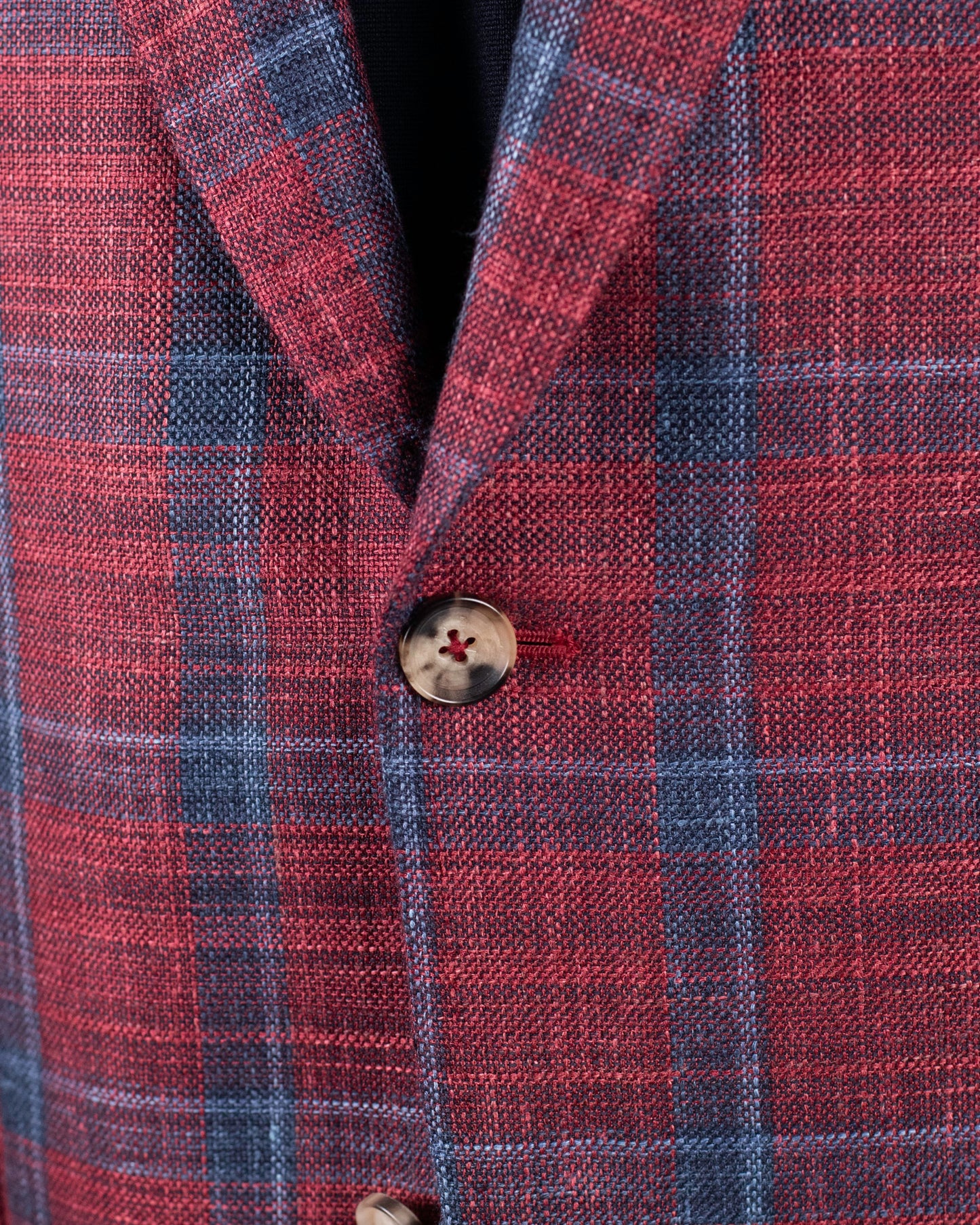 isaia red plaid sport coat