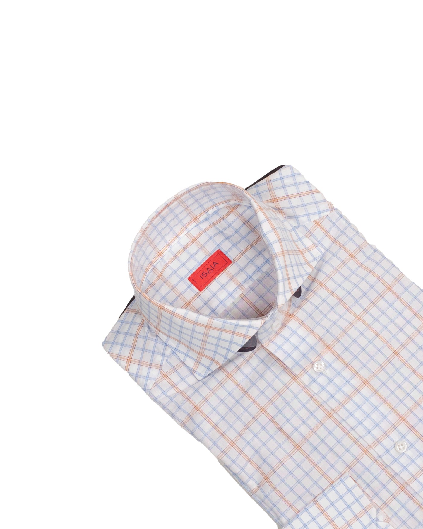 isaia white and blue dress shirt