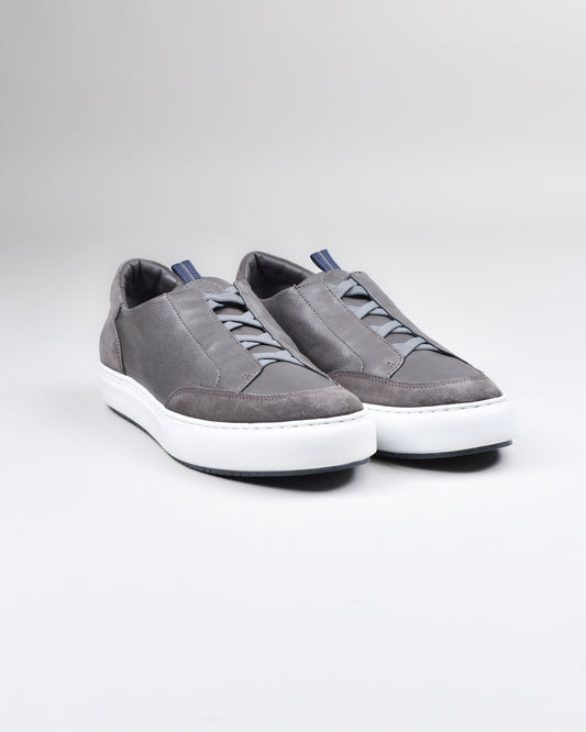 Johnston & Murphy - Grey Suede Sheepskin Sneaker