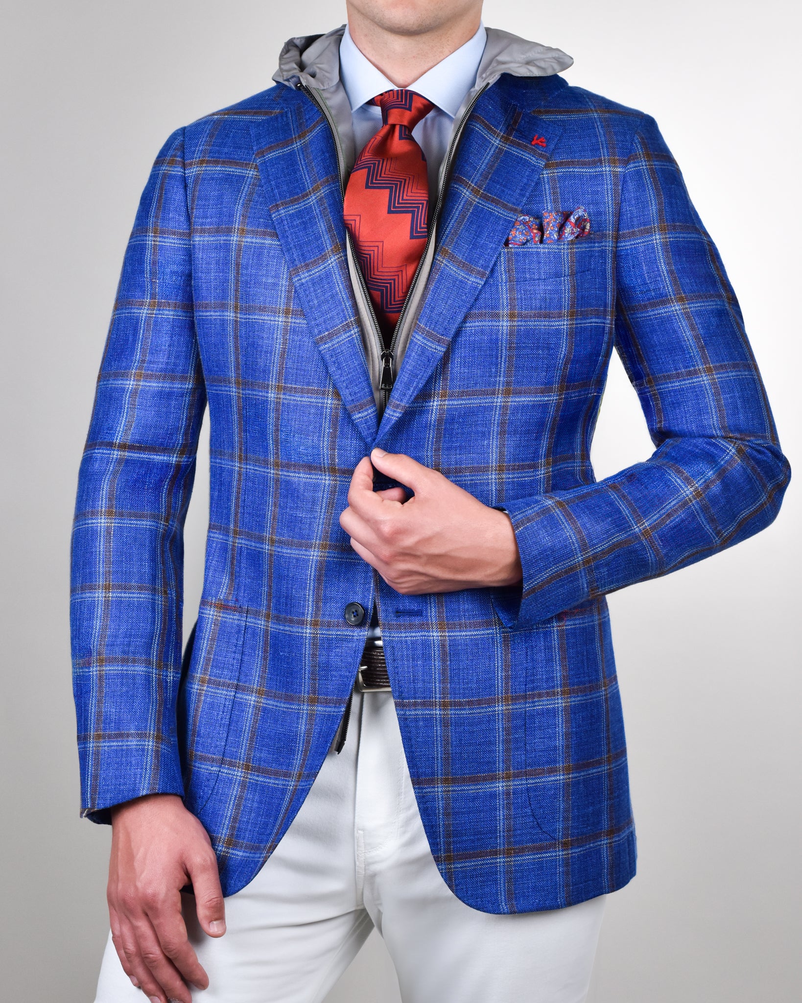 Isaia Blue Sport Coat Khakis of Carmel