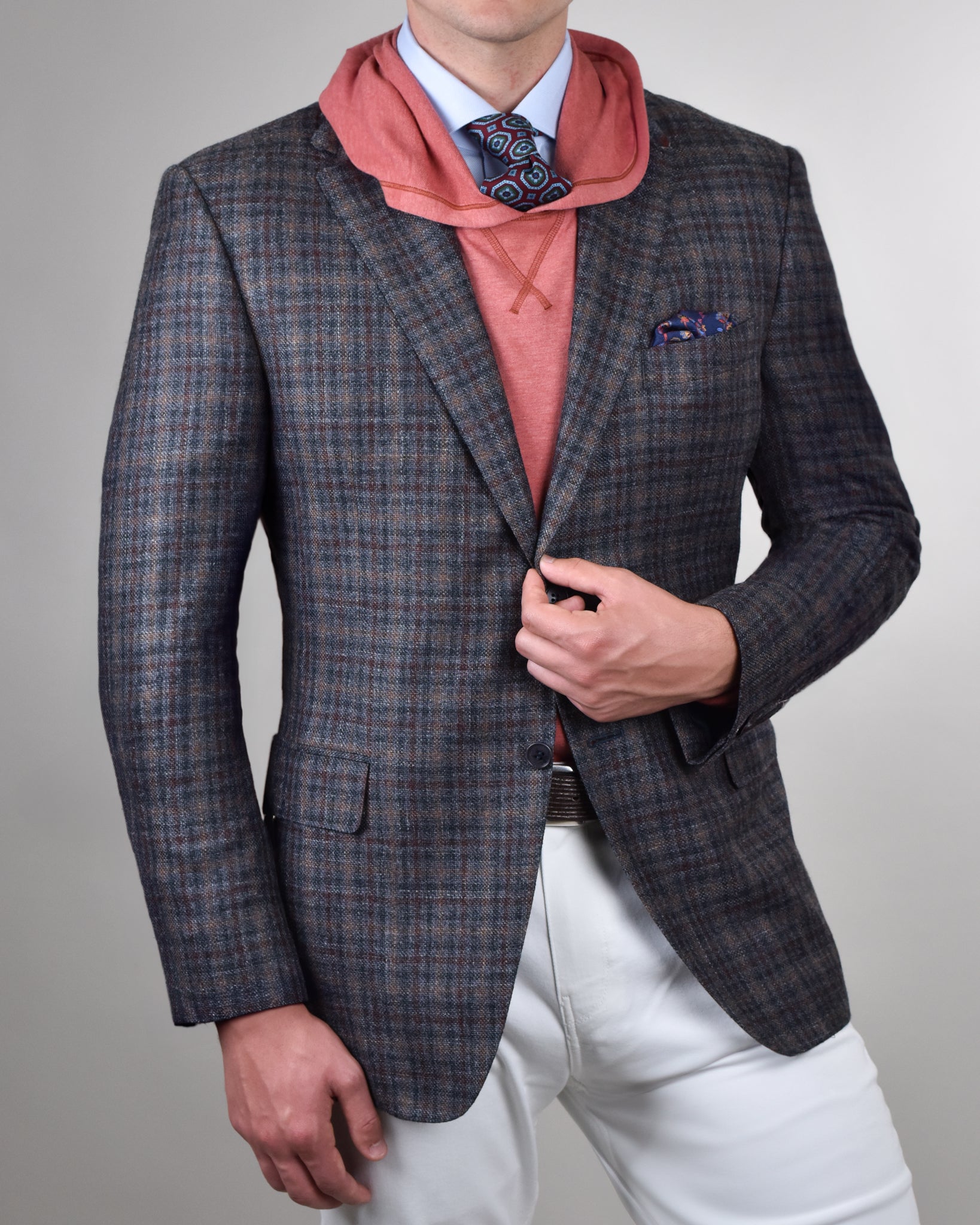 Canali Grey Checked Sport Coat