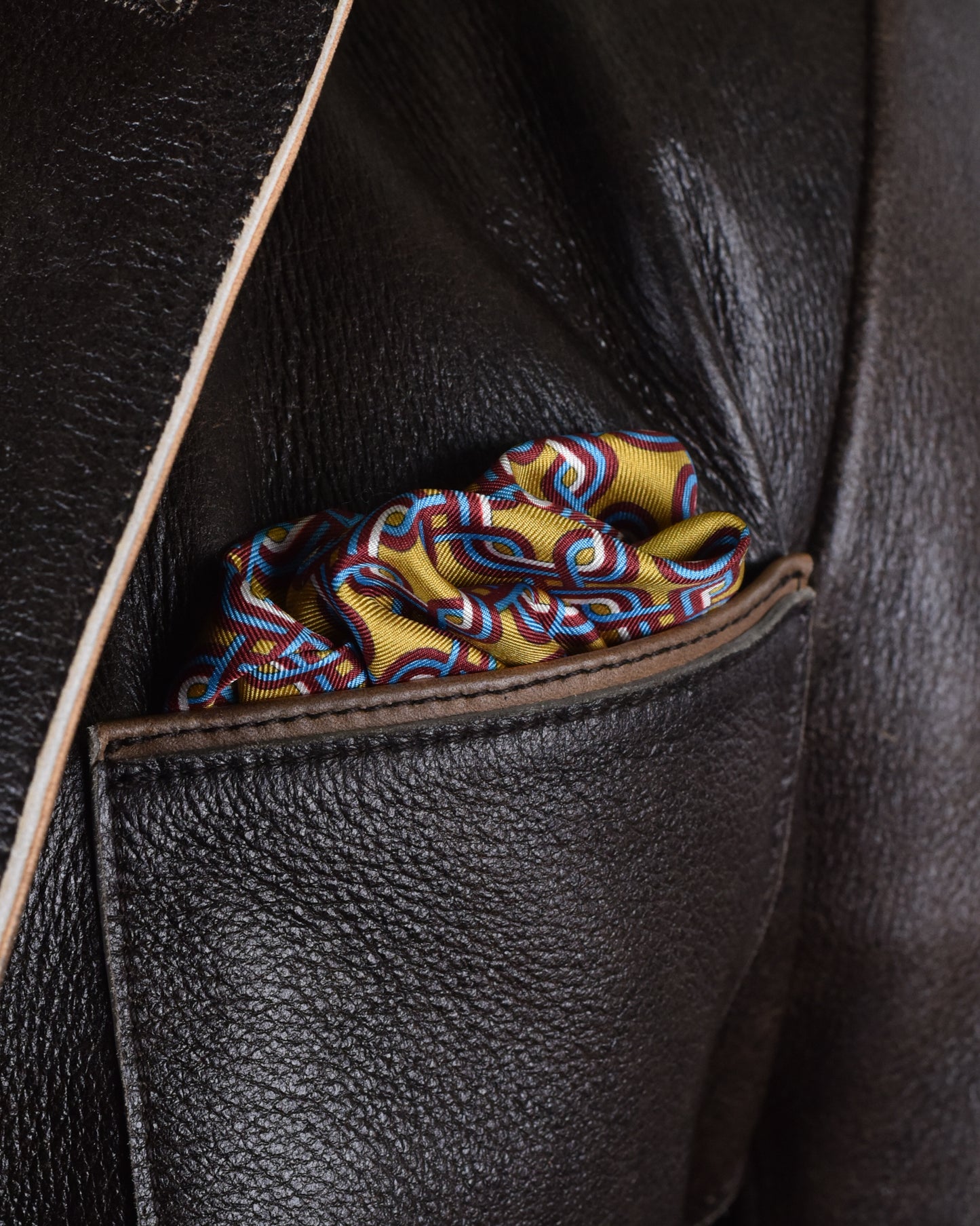 Khakis of Carmel - Brown Leather Zip-Up Jacket