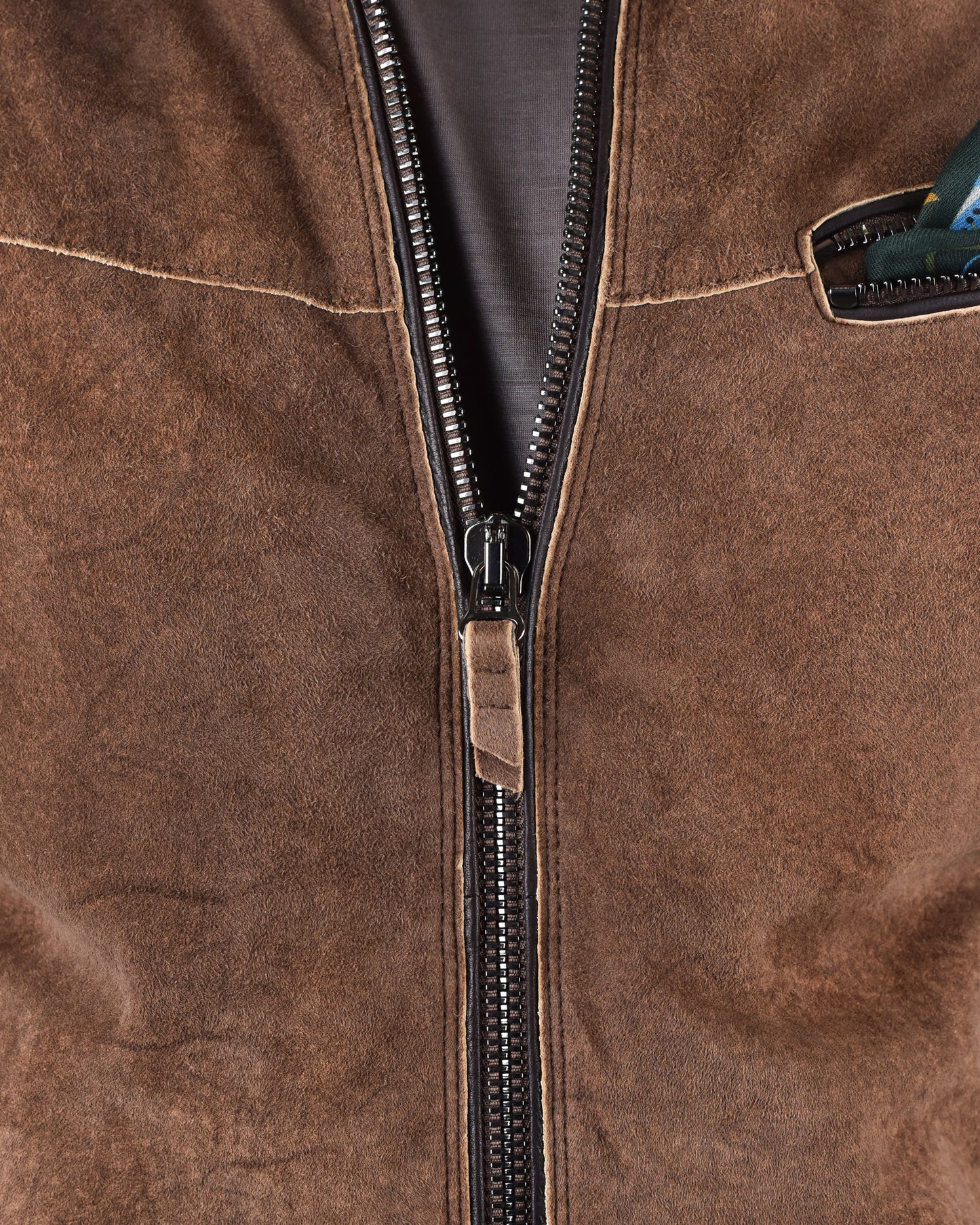 Khakis of Carmel - Brown Leather Suede Zip-Up Jacket