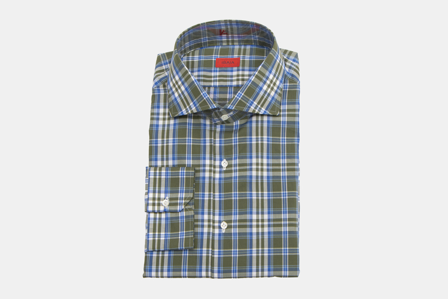 Khakis of Carmel - modern fit green plaid shirt