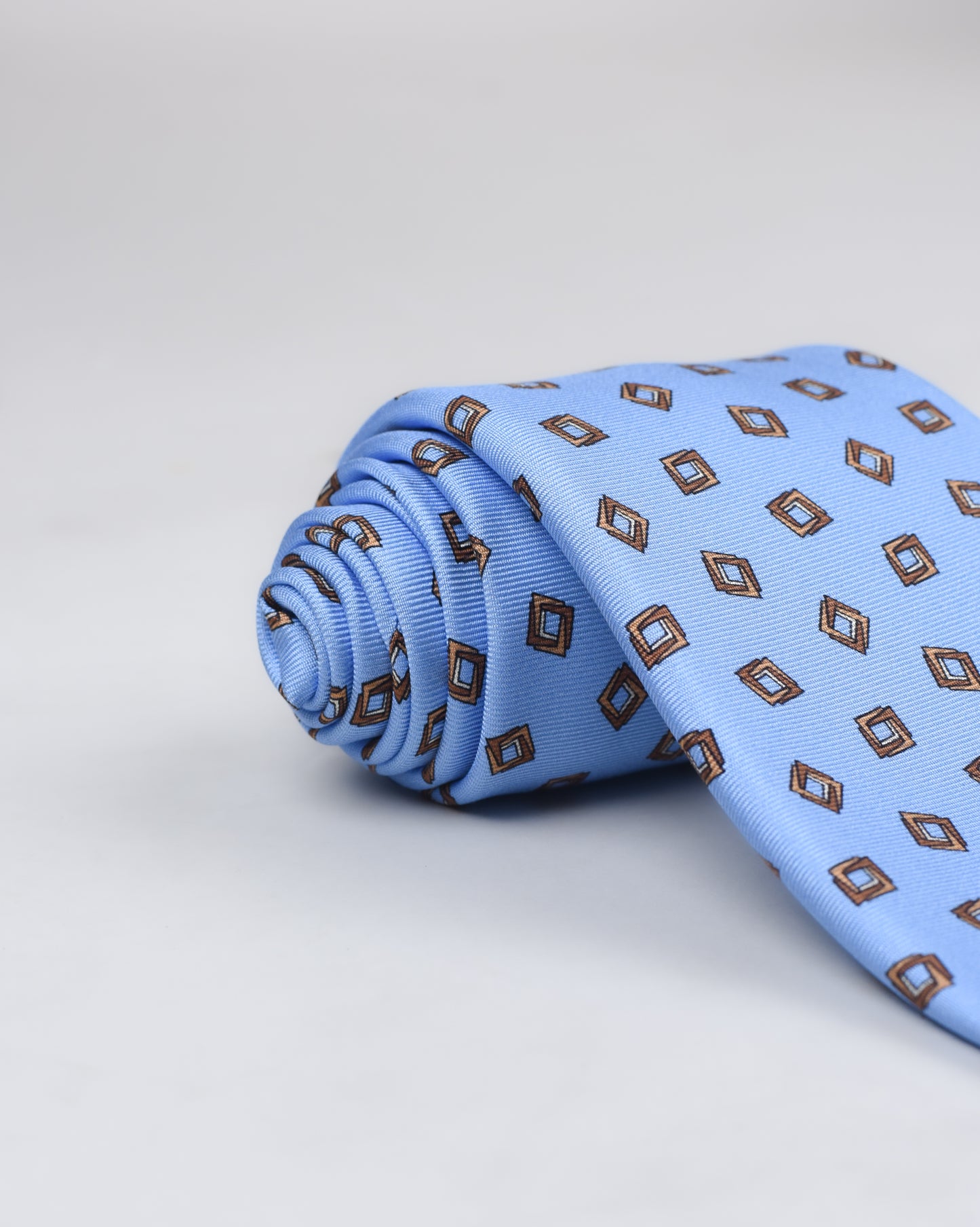 Khakis of Carmel - Silk Printed Tie in Light Blue