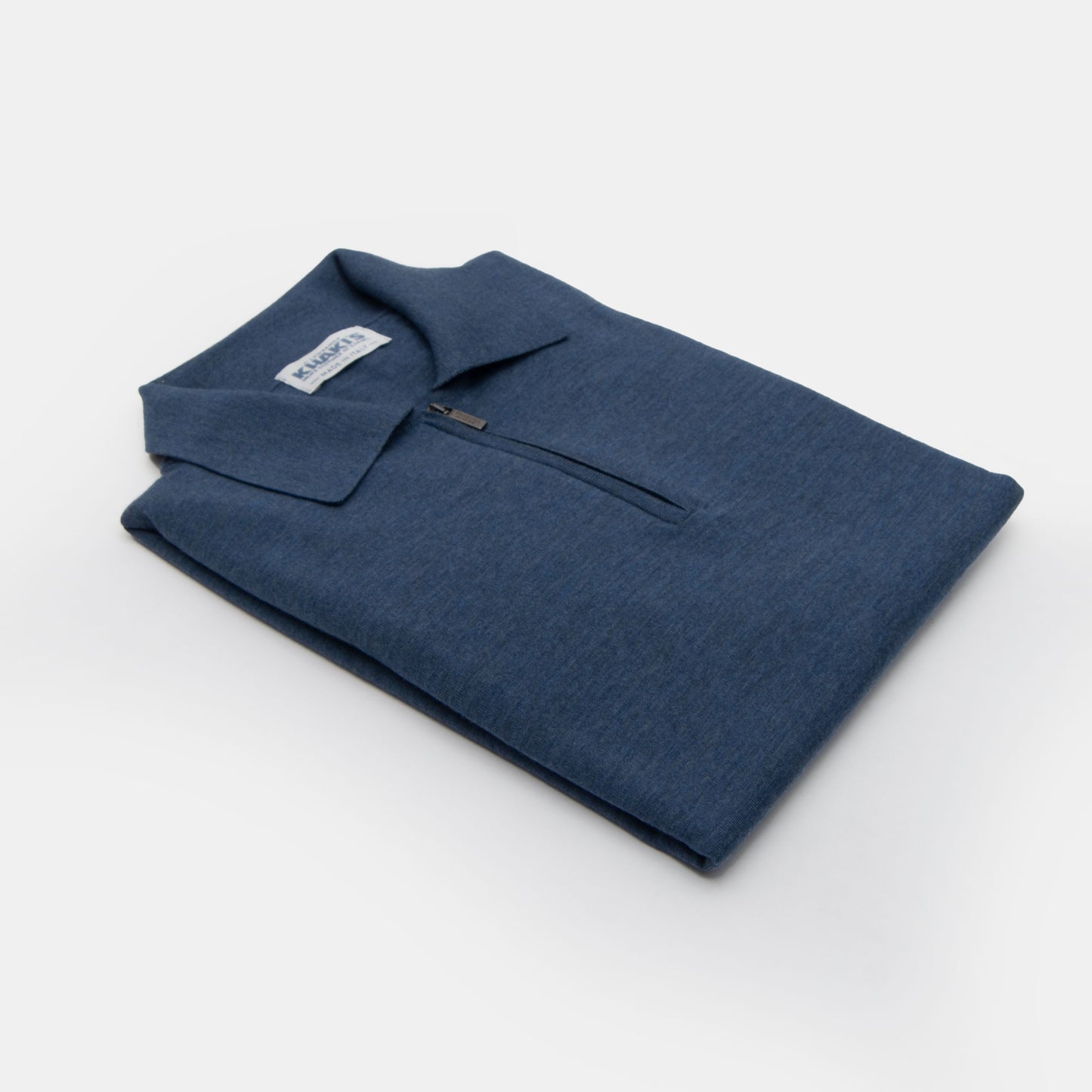 Khakis of Carmel - Merino Zip Mock Sweater in Royal Blue