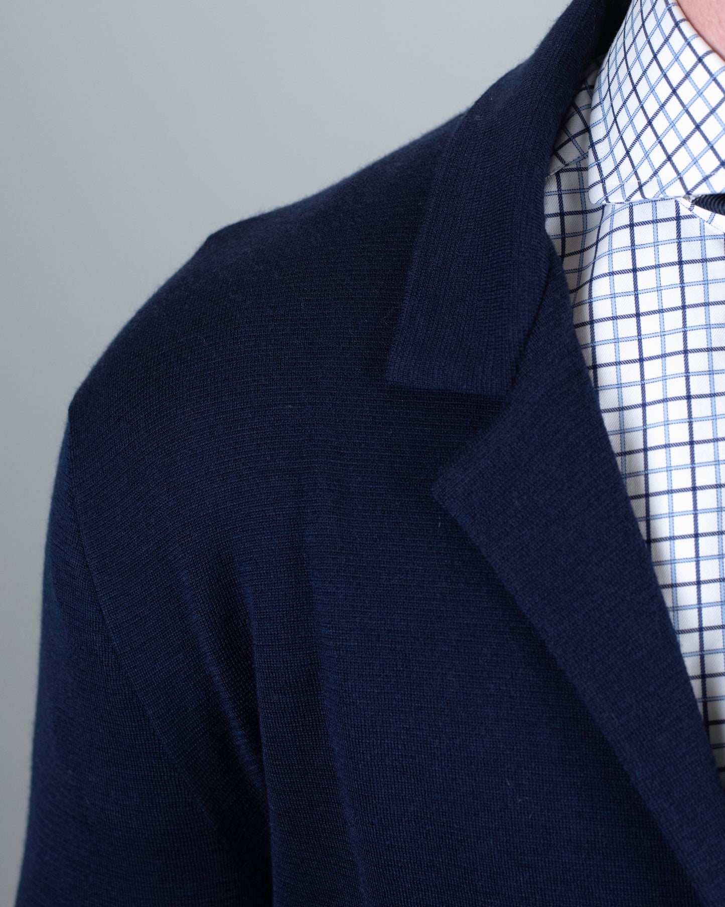 isaia navy jersey sport coat