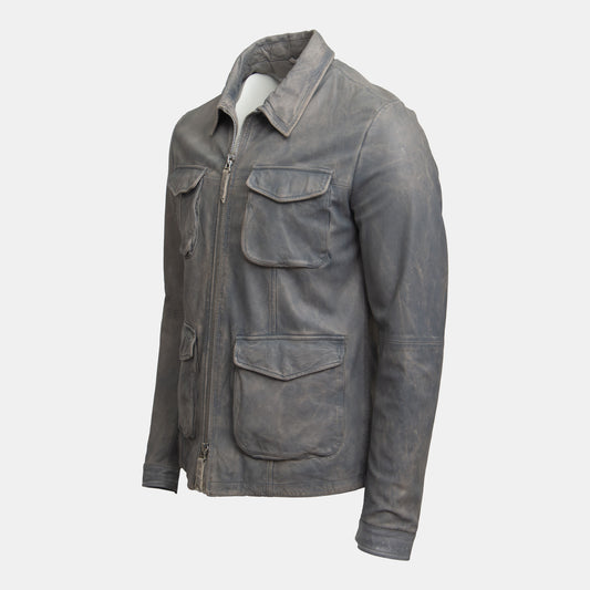 Khaki's of Carmel - Gimo's Dino Leather Jacket in Silver