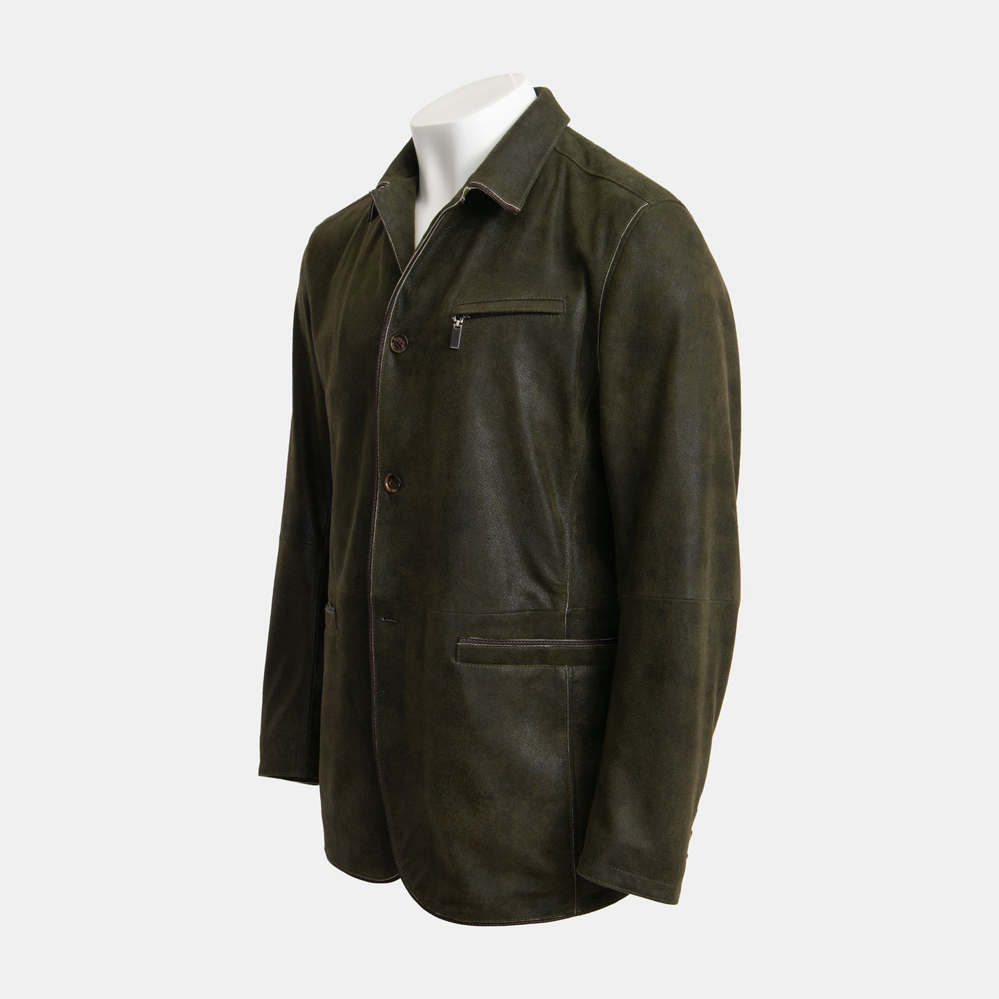 Khaki's of Carmel - Gimo's Olive Double Dyed Leather Jacket