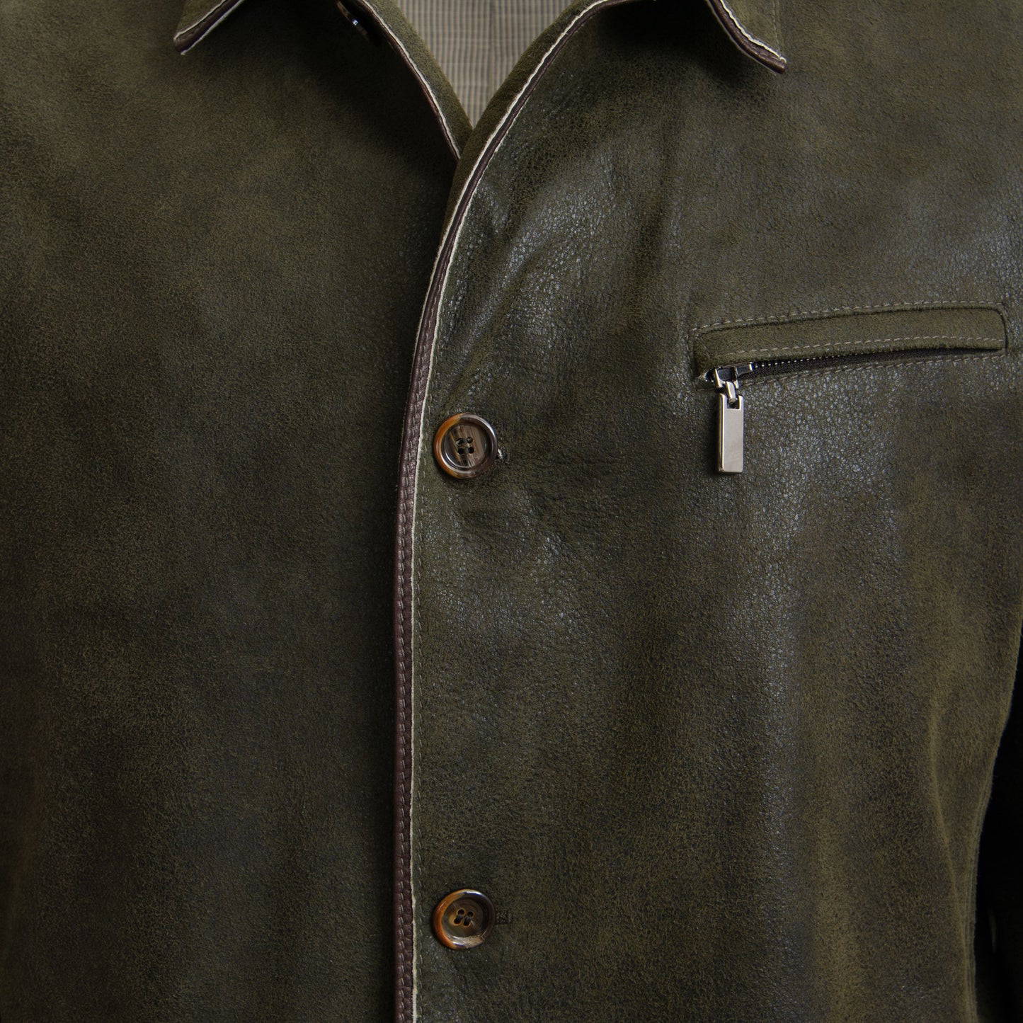 Khaki's of Carmel - Gimo's Olive Double Dyed Leather Jacket