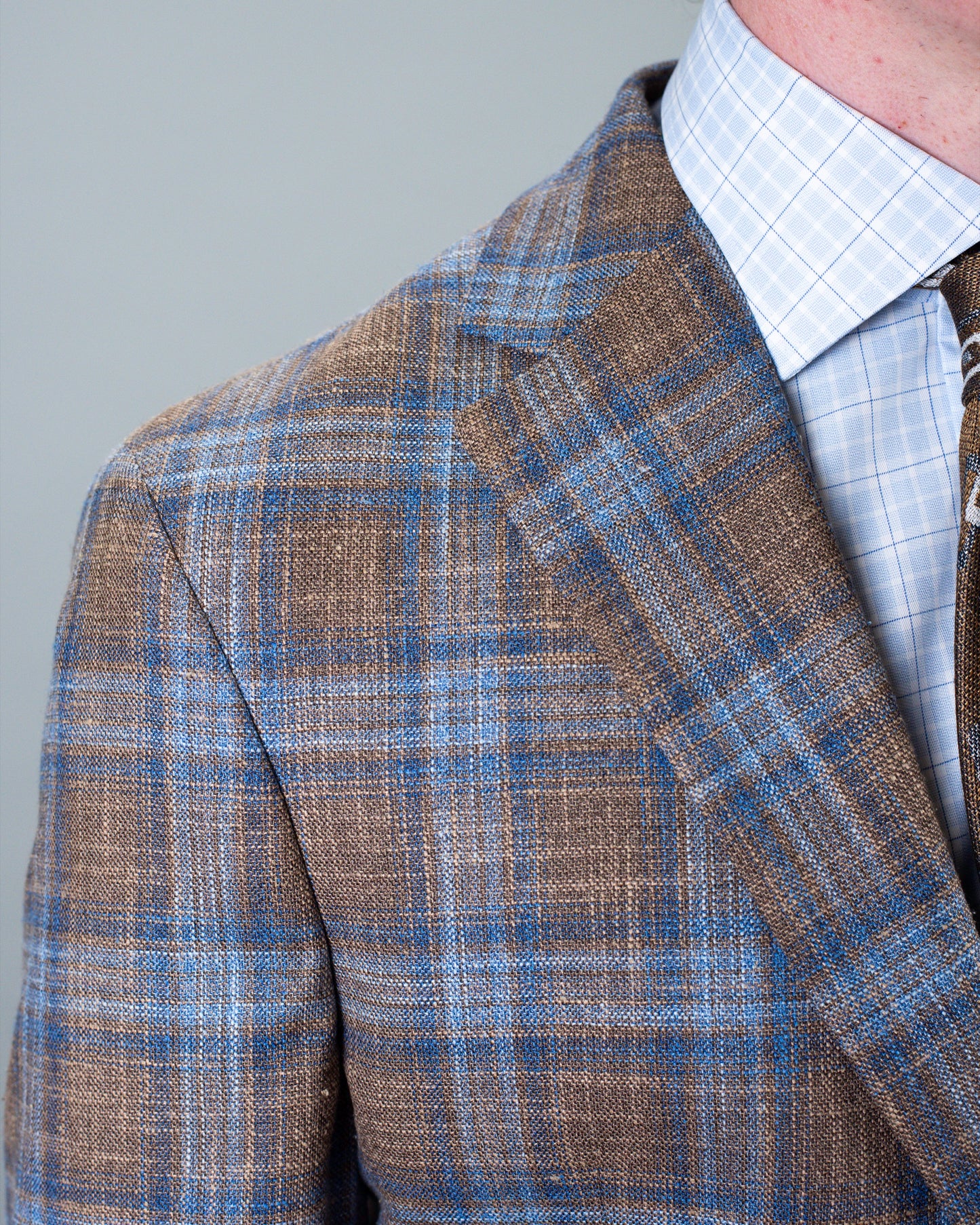 khakis brand brown & blue sport coat