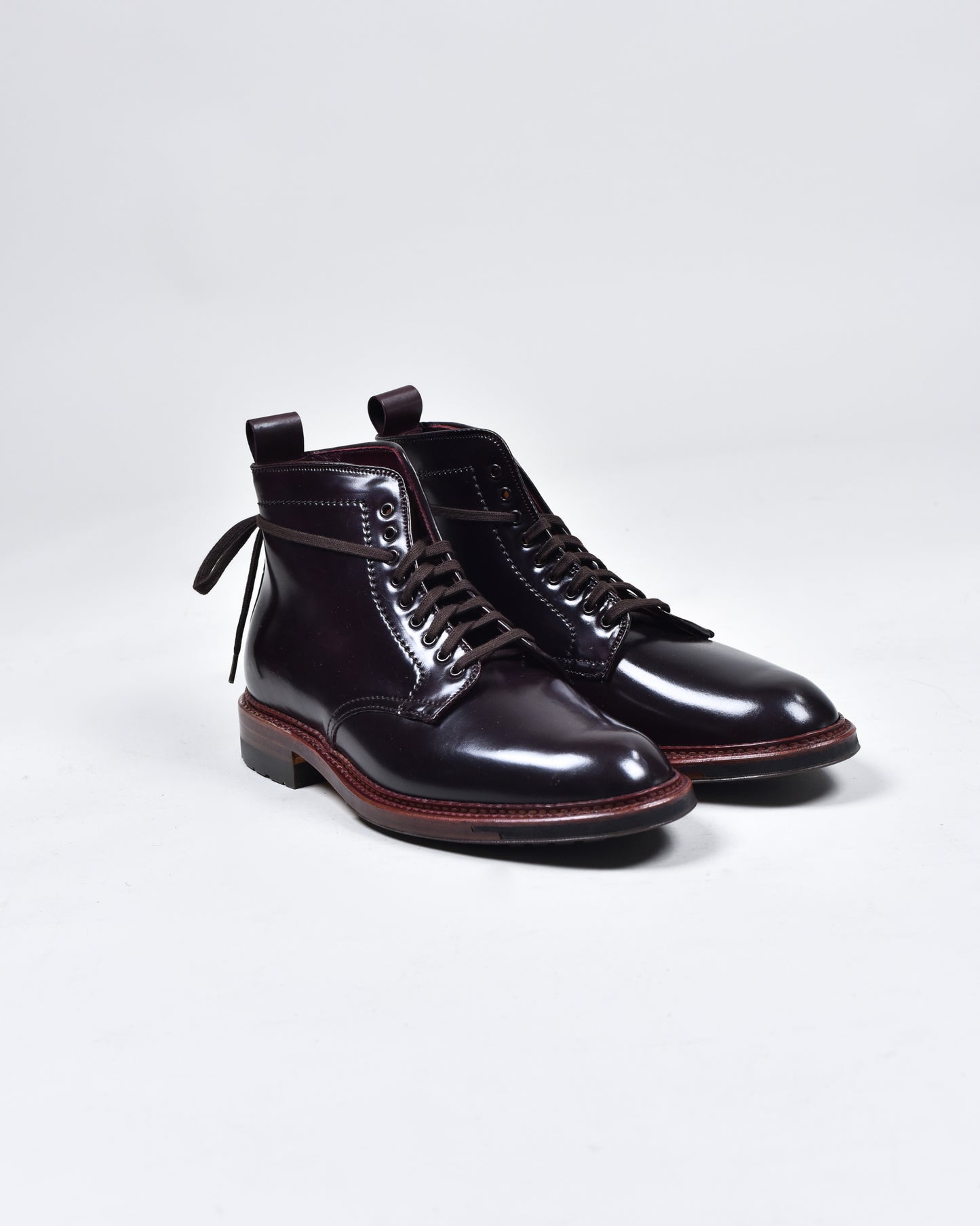 Cordovan Plain Toe Boot Comando Sole