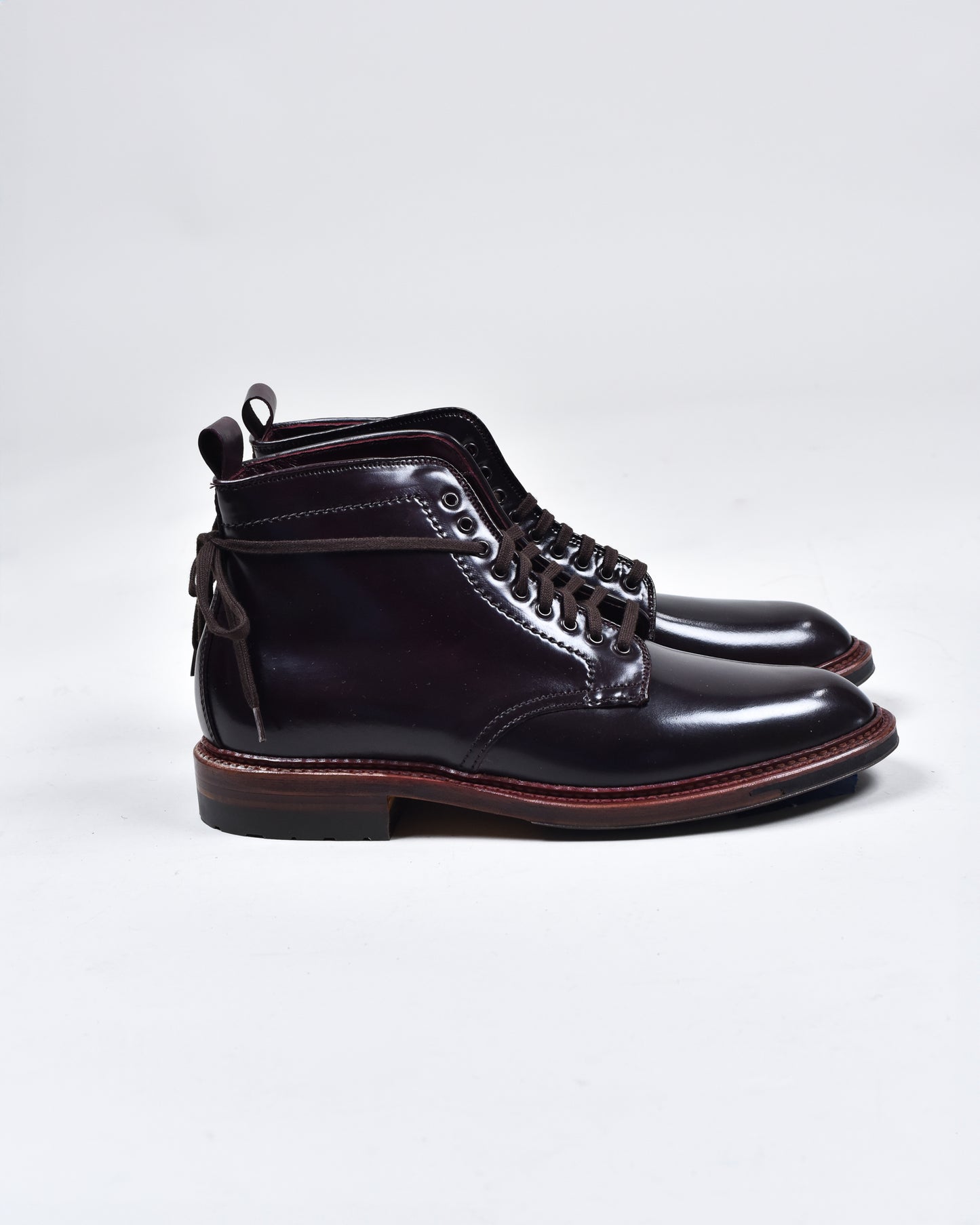 Cordovan Plain Toe Boot Comando Sole