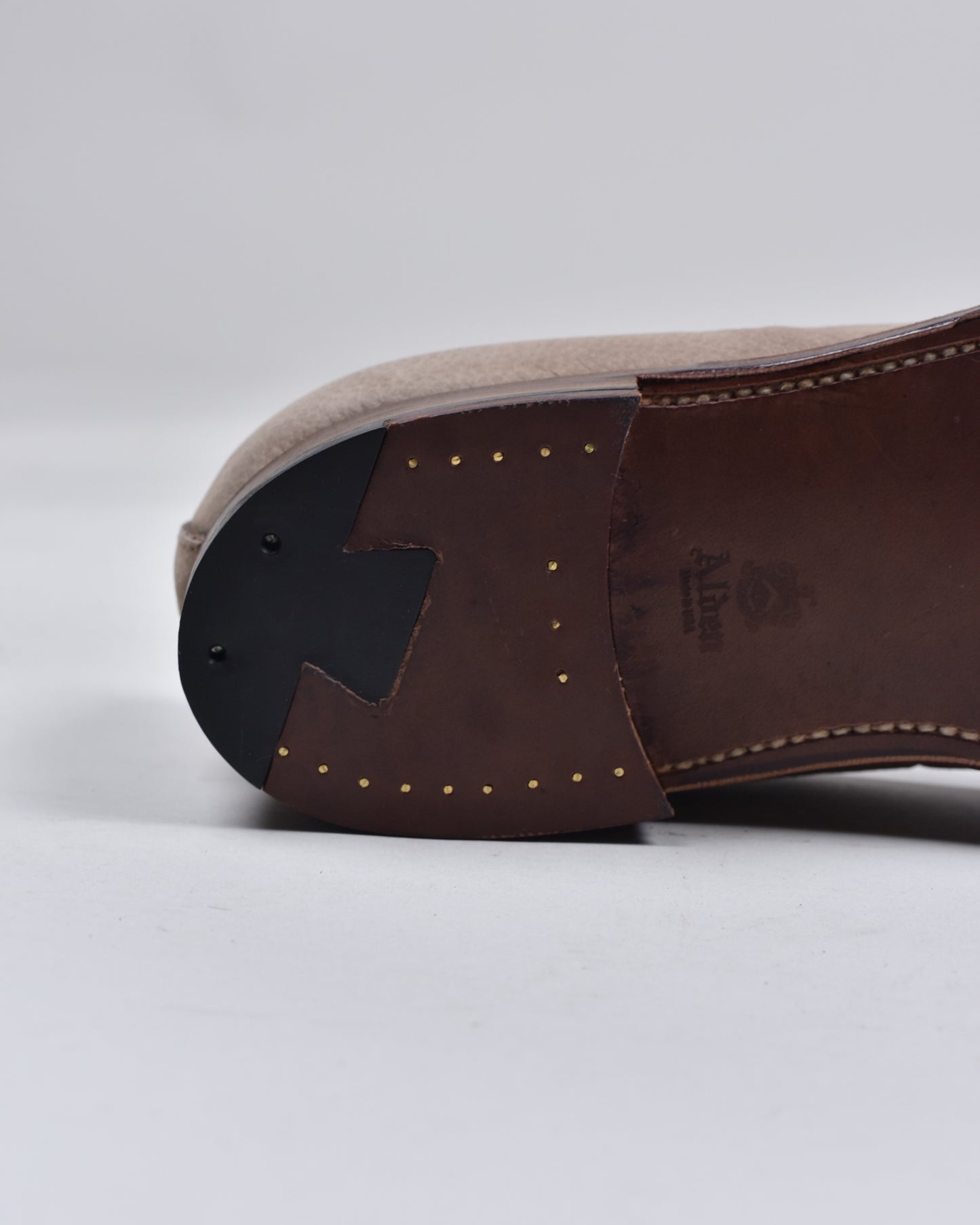 Oyster Tumbled Suede Tassel Loafers