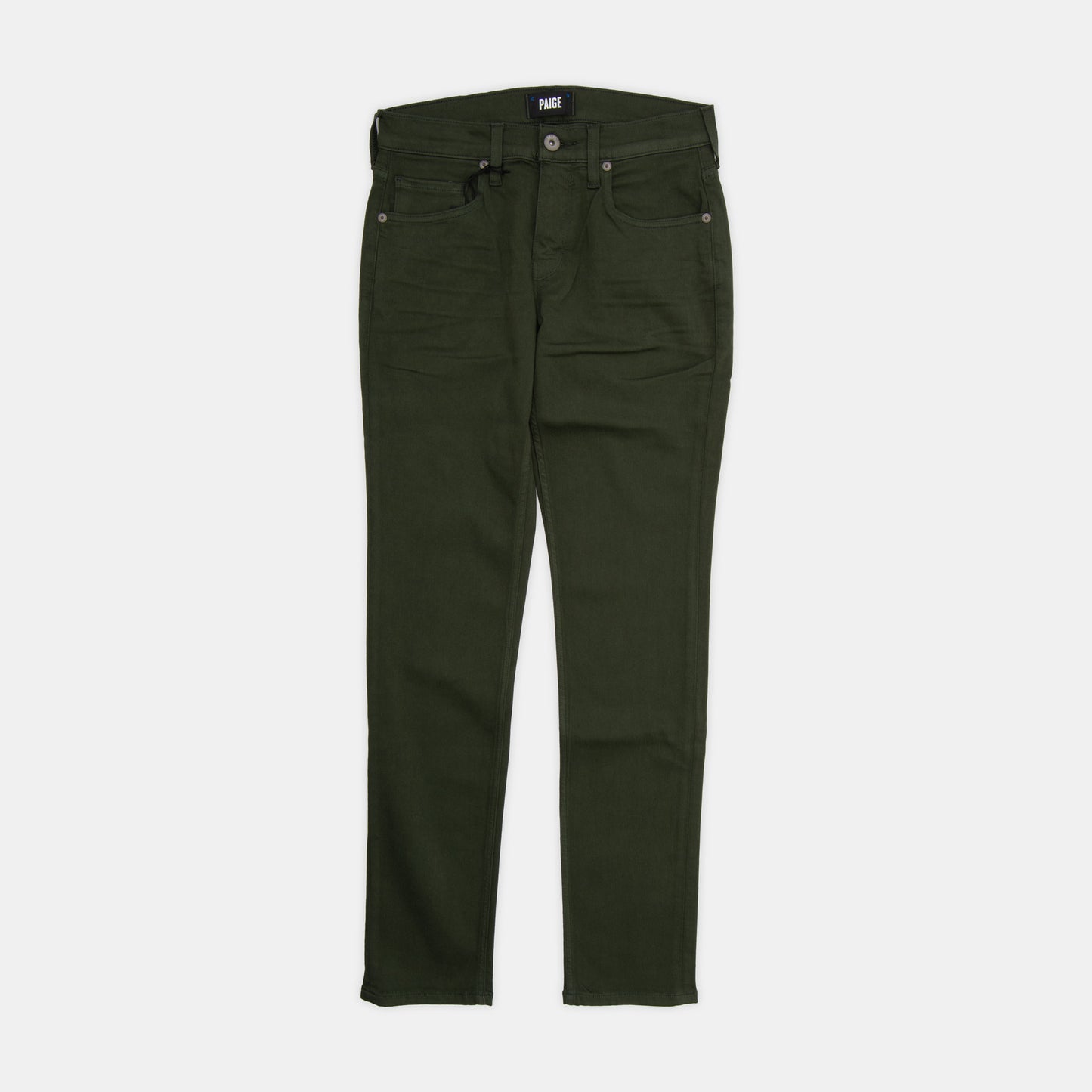 Paige - Lennox Slim 5-Pocket Pant in Pine Green