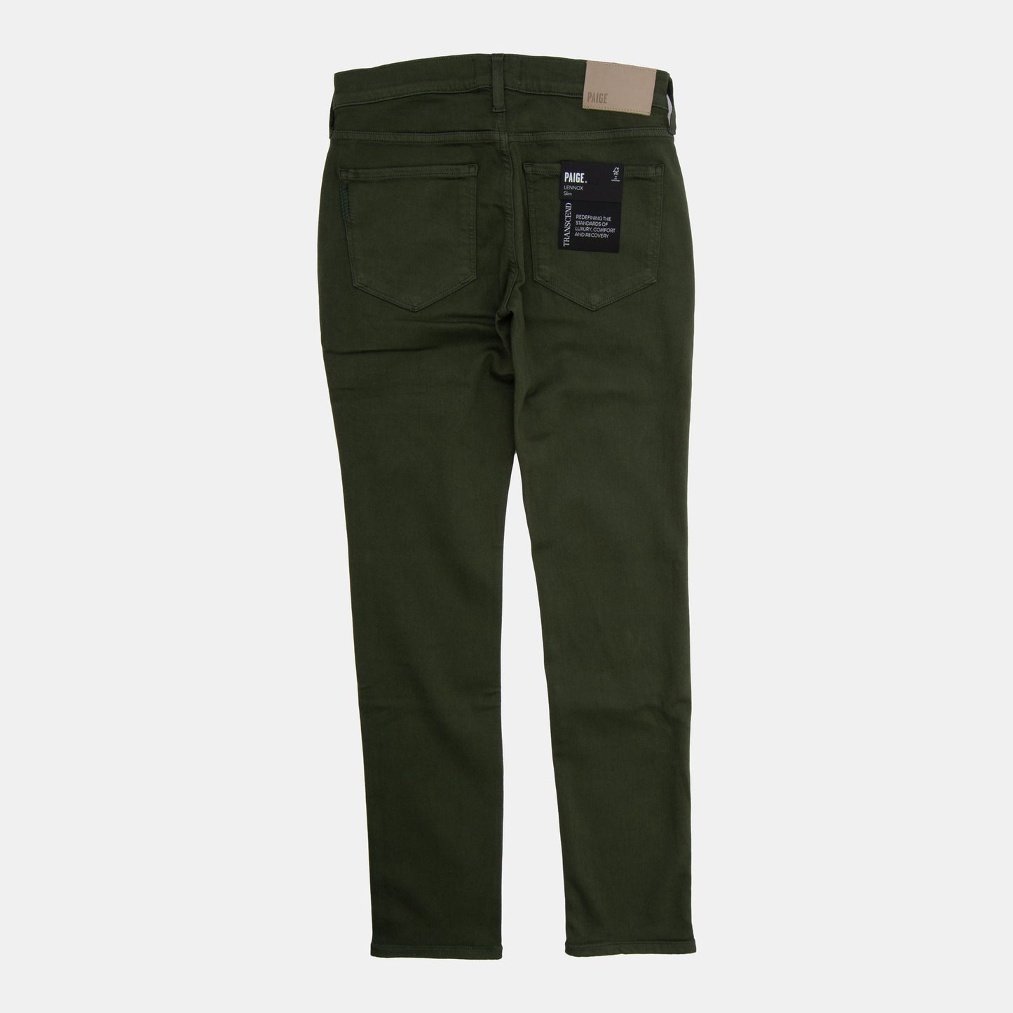 Paige - Lennox Slim 5-Pocket Pant in Pine Green