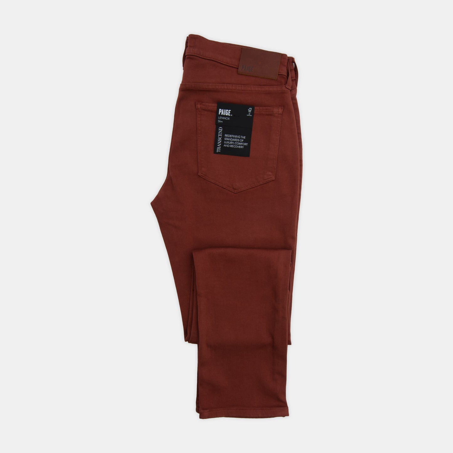 Paige - Lennox Slim 5-Pocket Pant in Cherry Cola Red