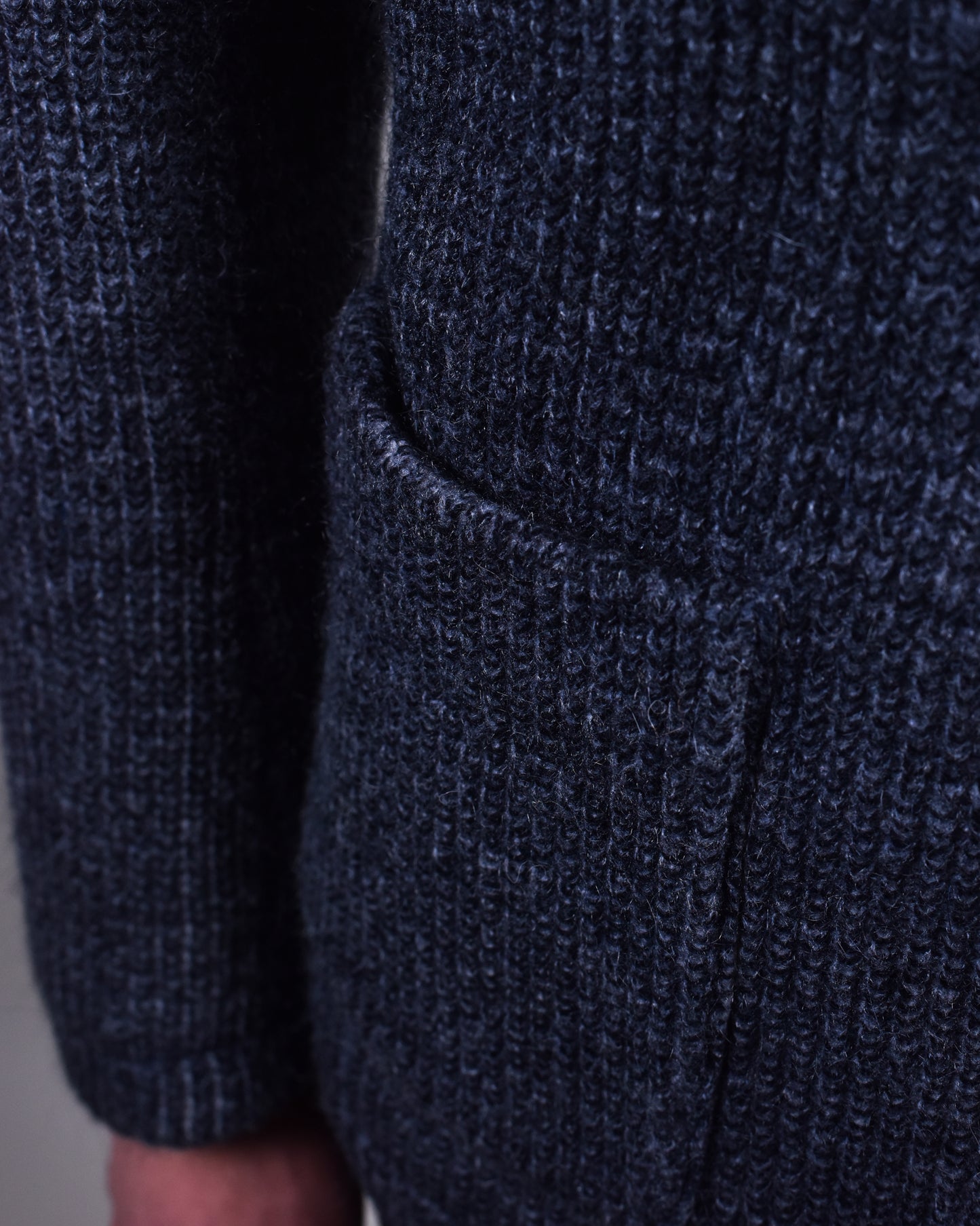 Gimo's - Dark Grey Wool Knit Button-Front Cardigan