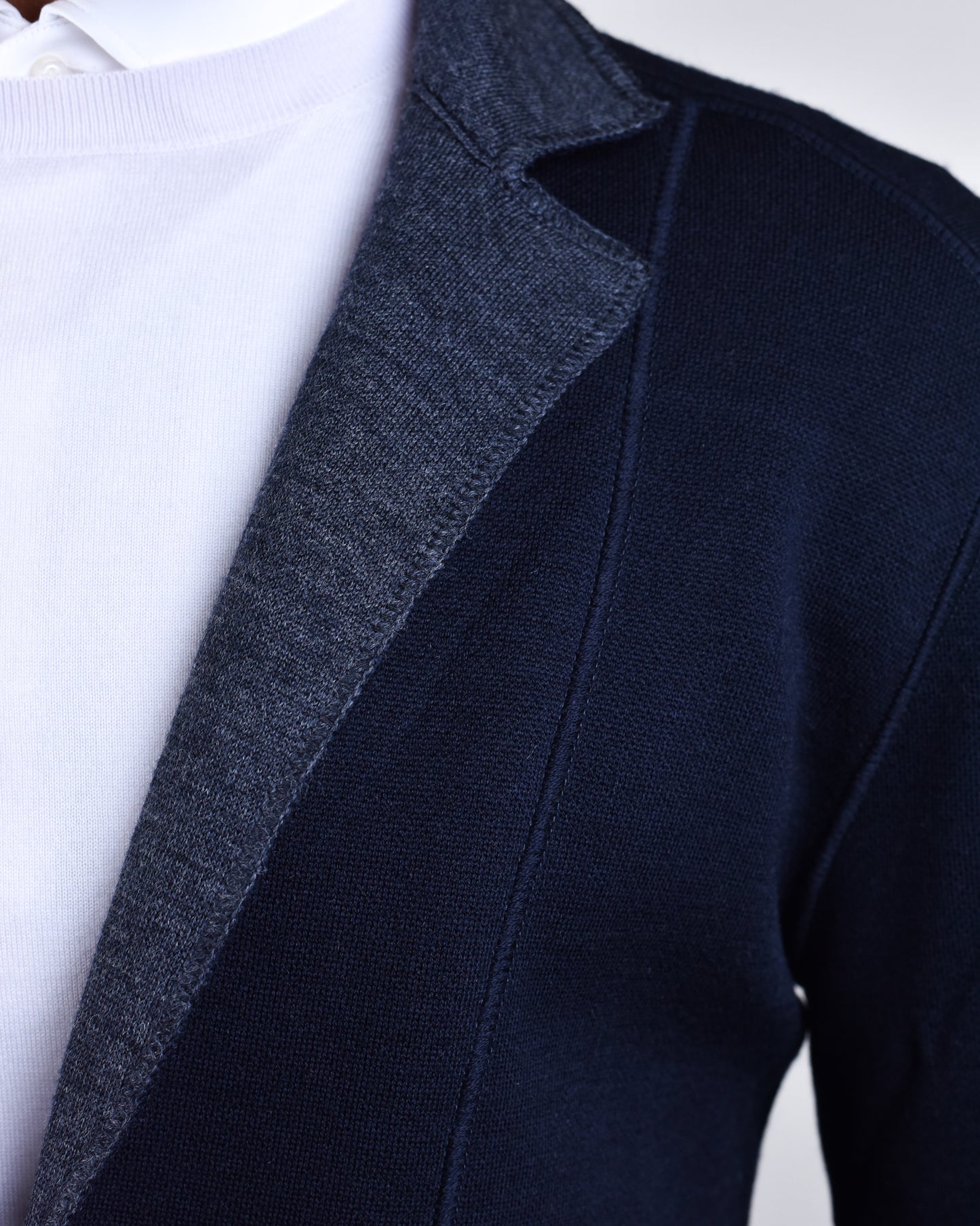 Maurizio Baldassari - Navy Jamaica Rev Knit Swacket